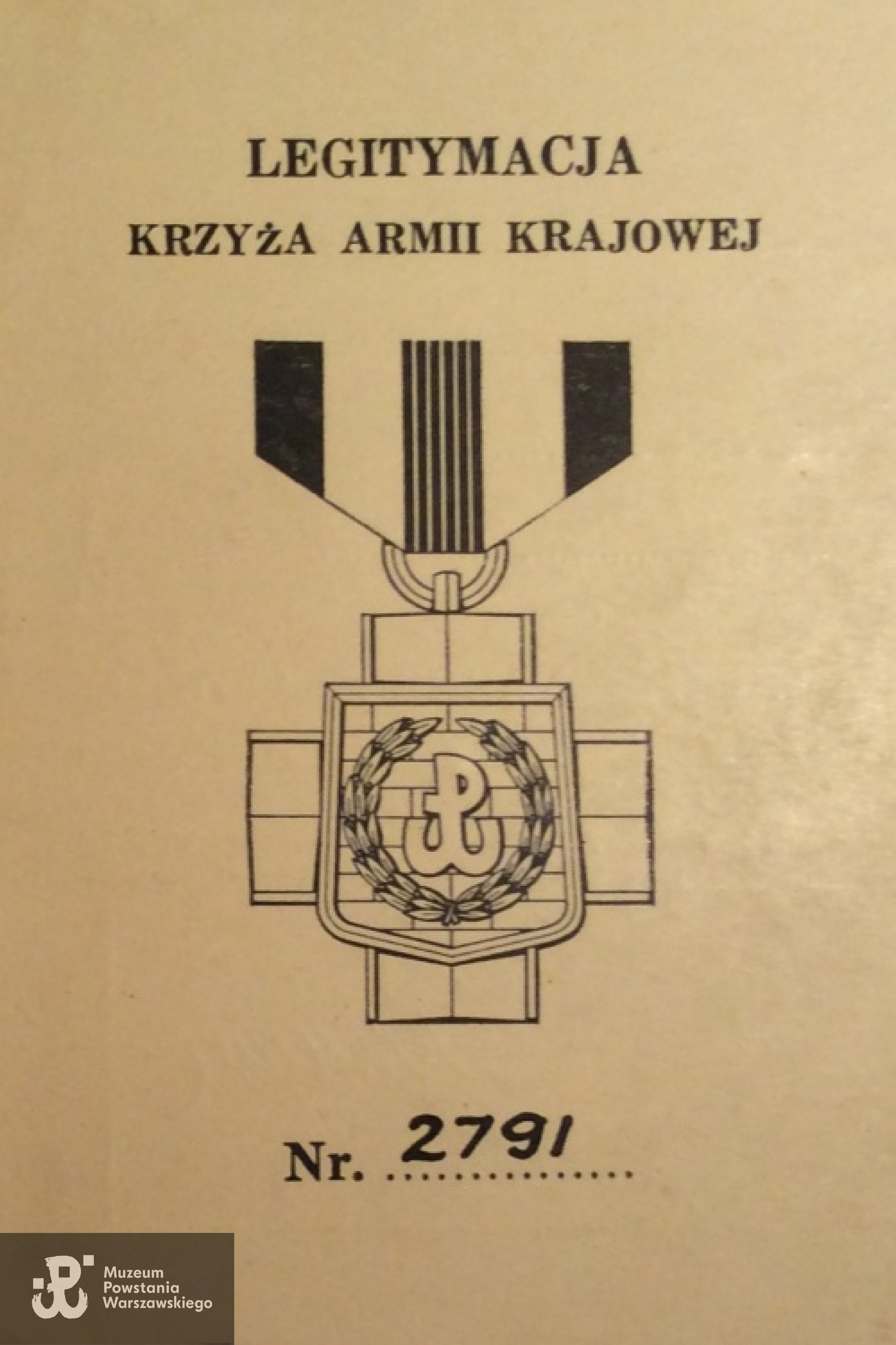 Legitymacja Krzyża Armii Krajowej