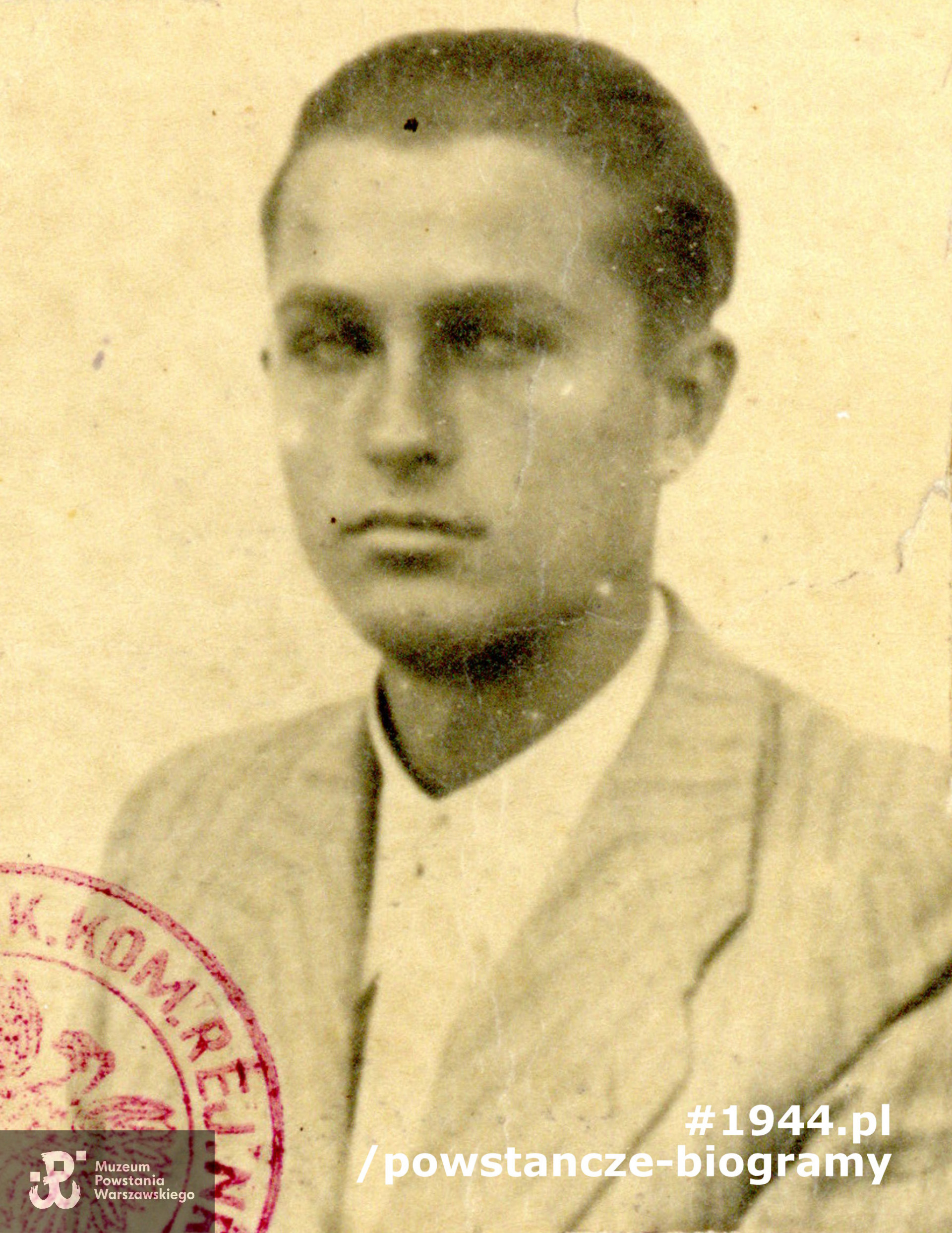 Ryszard Brzeziński ps. "Grom" (1924 - 2017) . Fot. z dokumentów - ze zbiorów Archiwum Muzeum Powstania Warszawskiego, sygn. P/3755