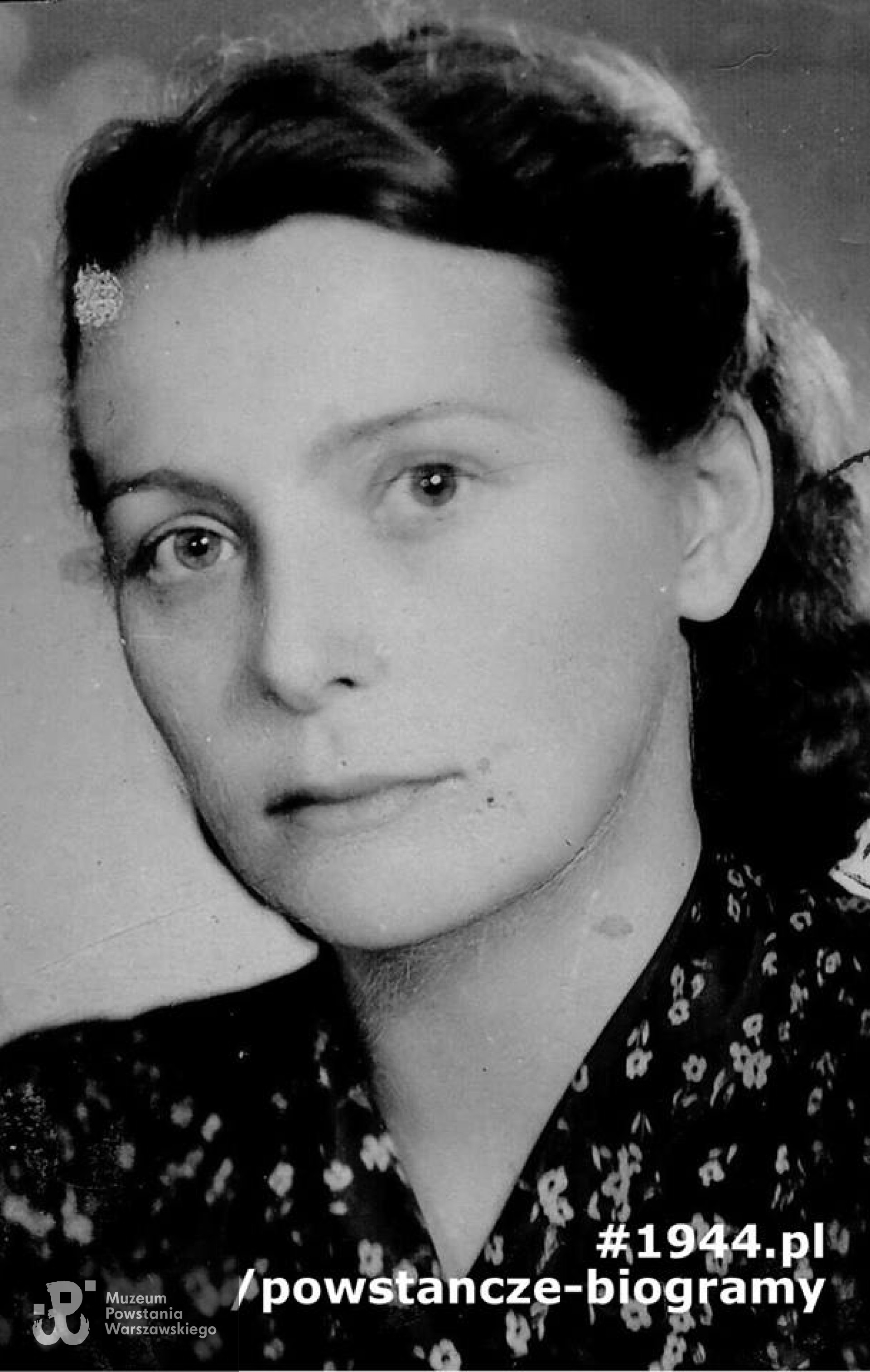 sierż. pchor. Kornelia Perzanowska "Luna" (1921-1996). Fotografia powojenna. Ze zbiorów Muzeum Powstania Warszawskiego