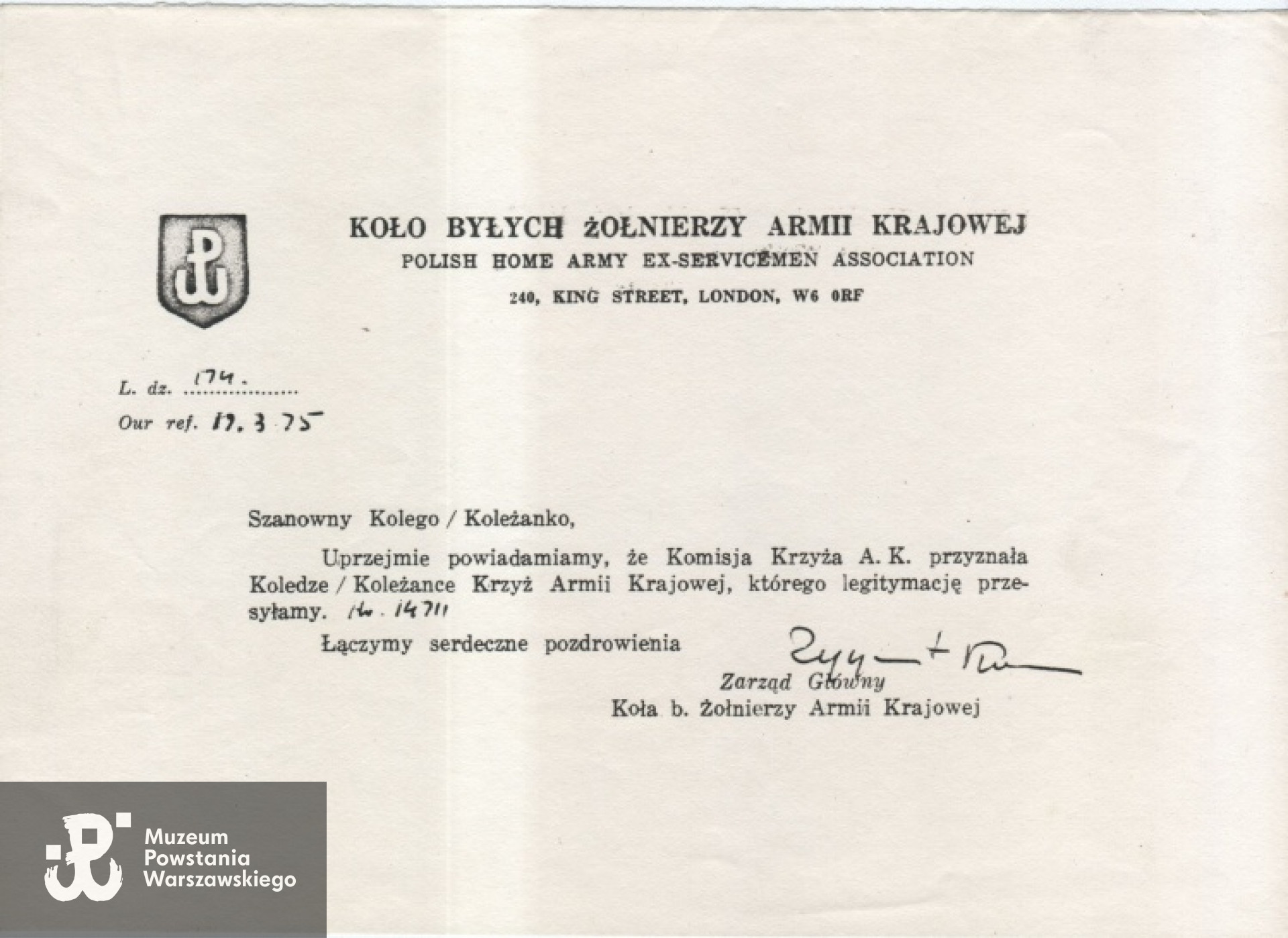 Ze zbiorów rodzinnych, skan udostępnił p. Piotr Surma, wnuk Powstańca