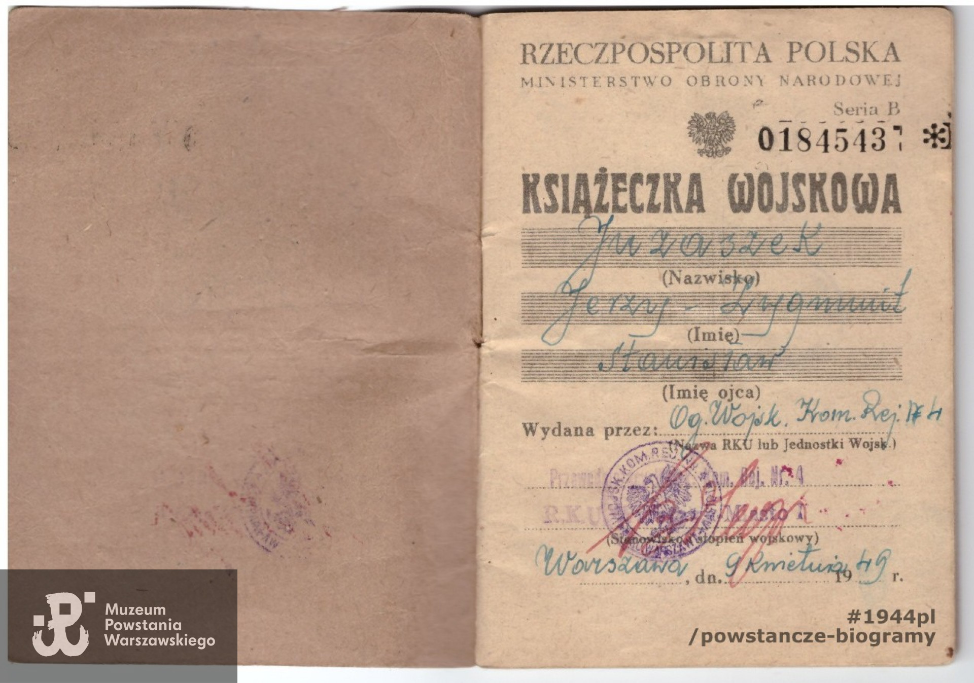 Skany dokumentów ze zbiorów rodzinnych,  udostępniła p. Paola Colombo 