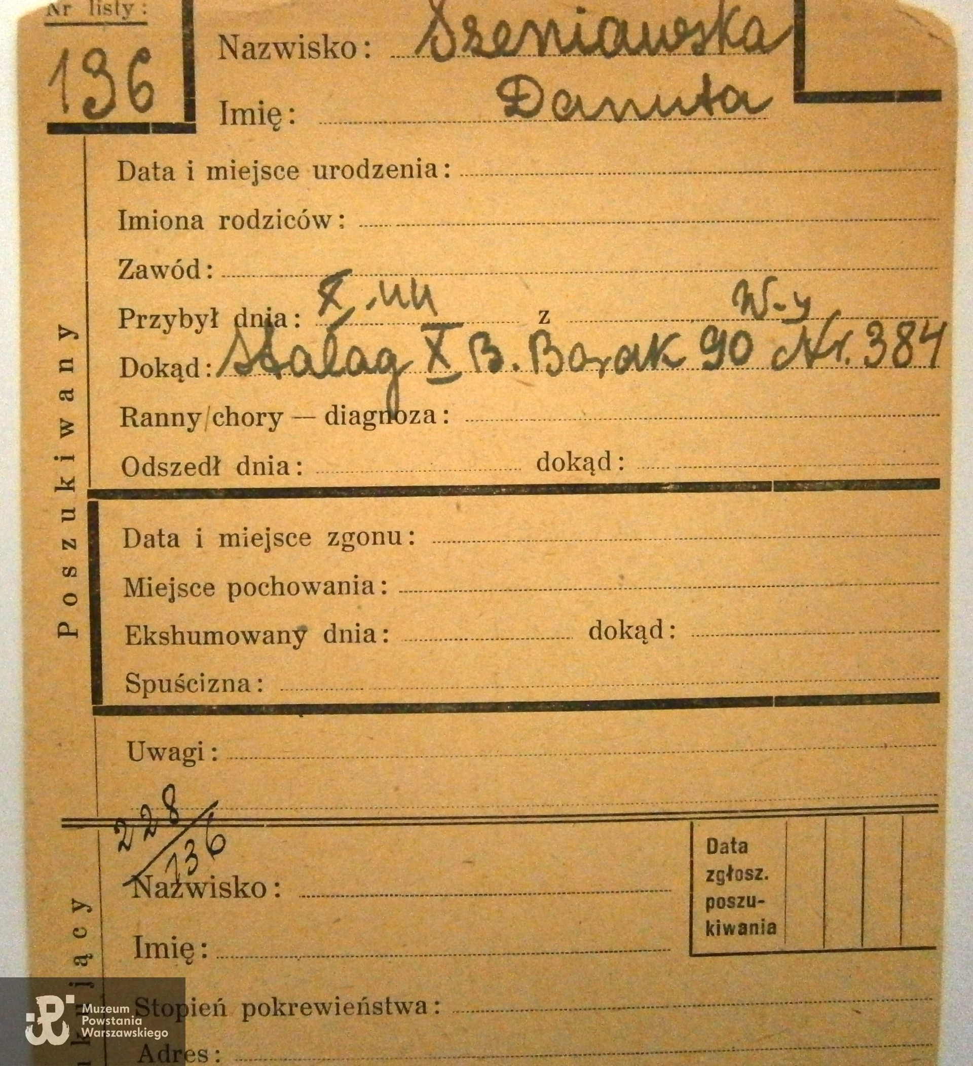 Polski Czerwony Krzyż - kartoteka