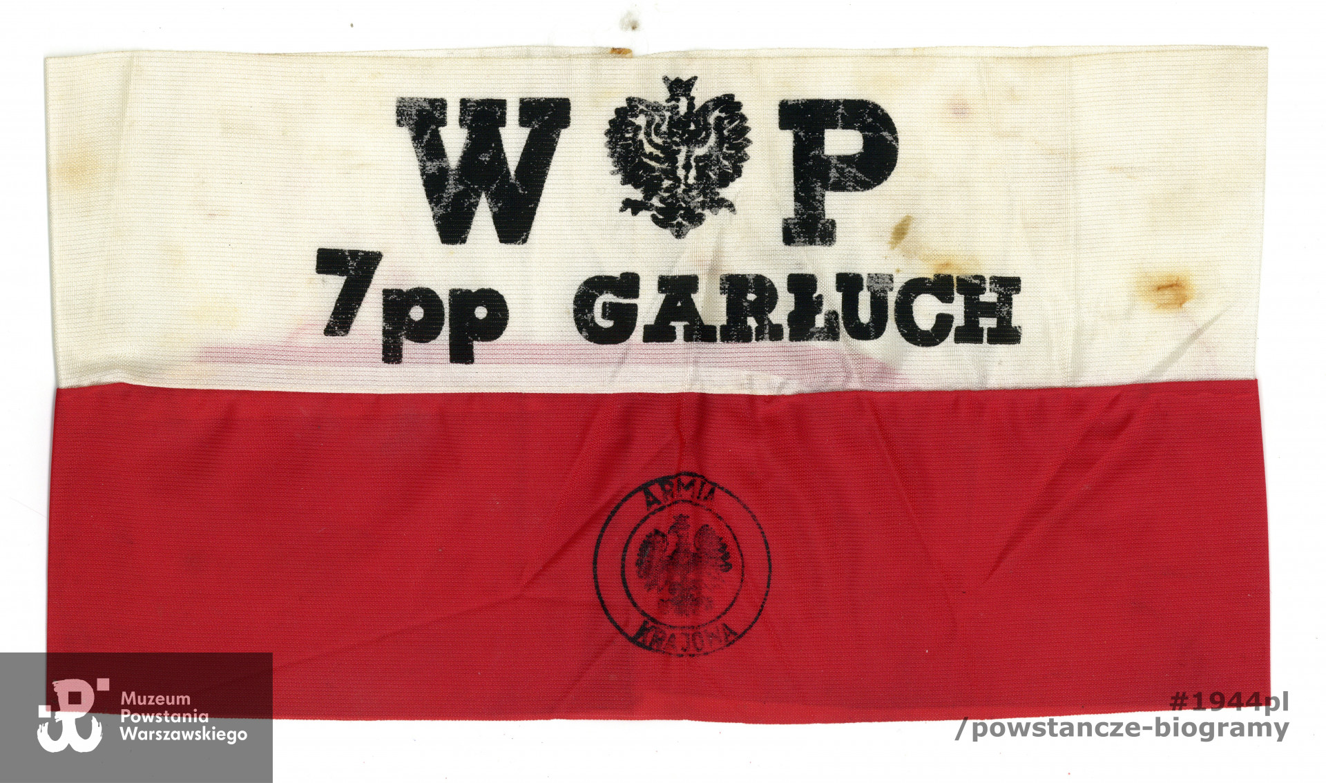 Należąca do ppor. Henryka Kusala powojenna, opaska kombatancka. Pamiątka ze zbiorów rodzinnych córki, p. Moniki Czarnecki