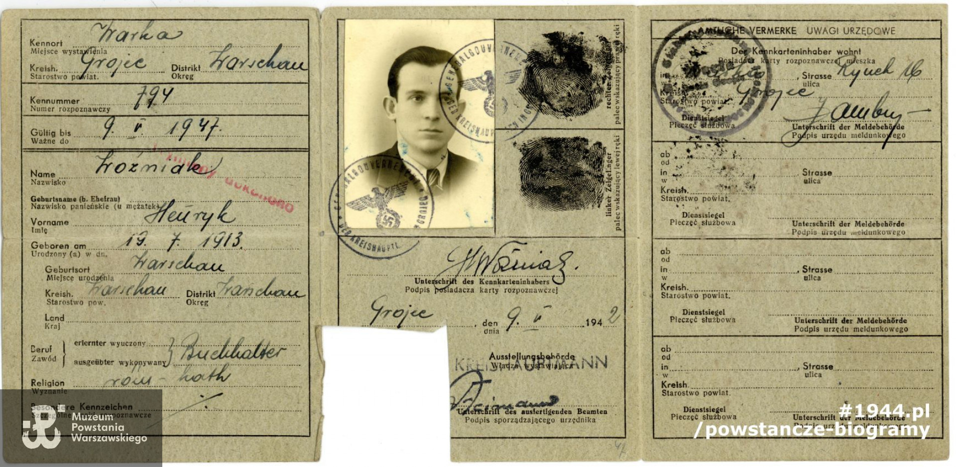 Kenkarta <i>(niem. Kennkarte) </i> – dokument tożsamości wydawany przez okupacyjne władze niemieckie, na mocy rozporządzenia Hansa Franka z 26 .10.1939 roku, wszystkim nieniemieckim mieszkańcom Generalnego Gubernatorstwa, którzy ukończyli piętnasty rok życia. Z archiwum rodzinnego p. Anny Kulik