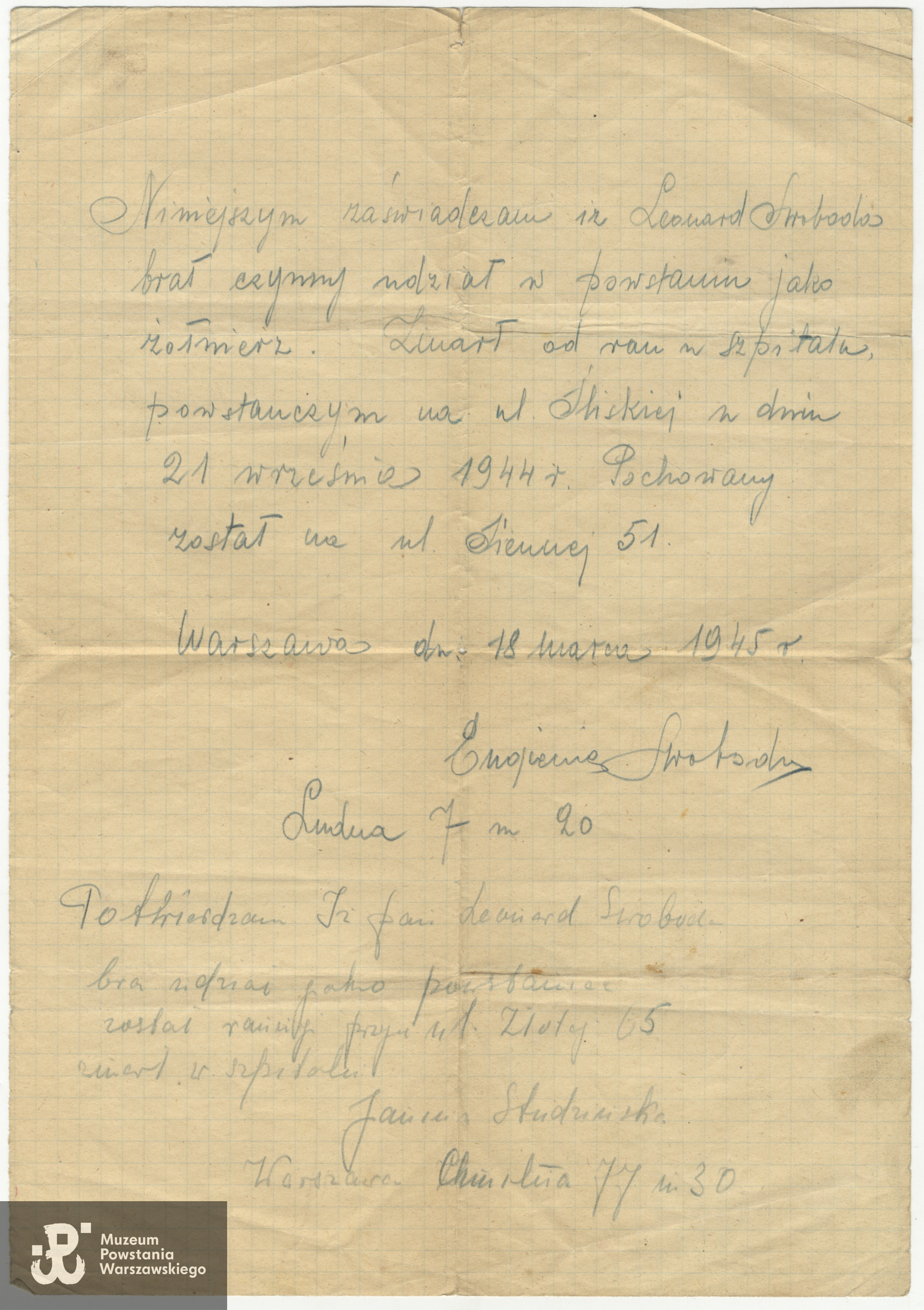 Dokument ze zbiorów rodzinnych