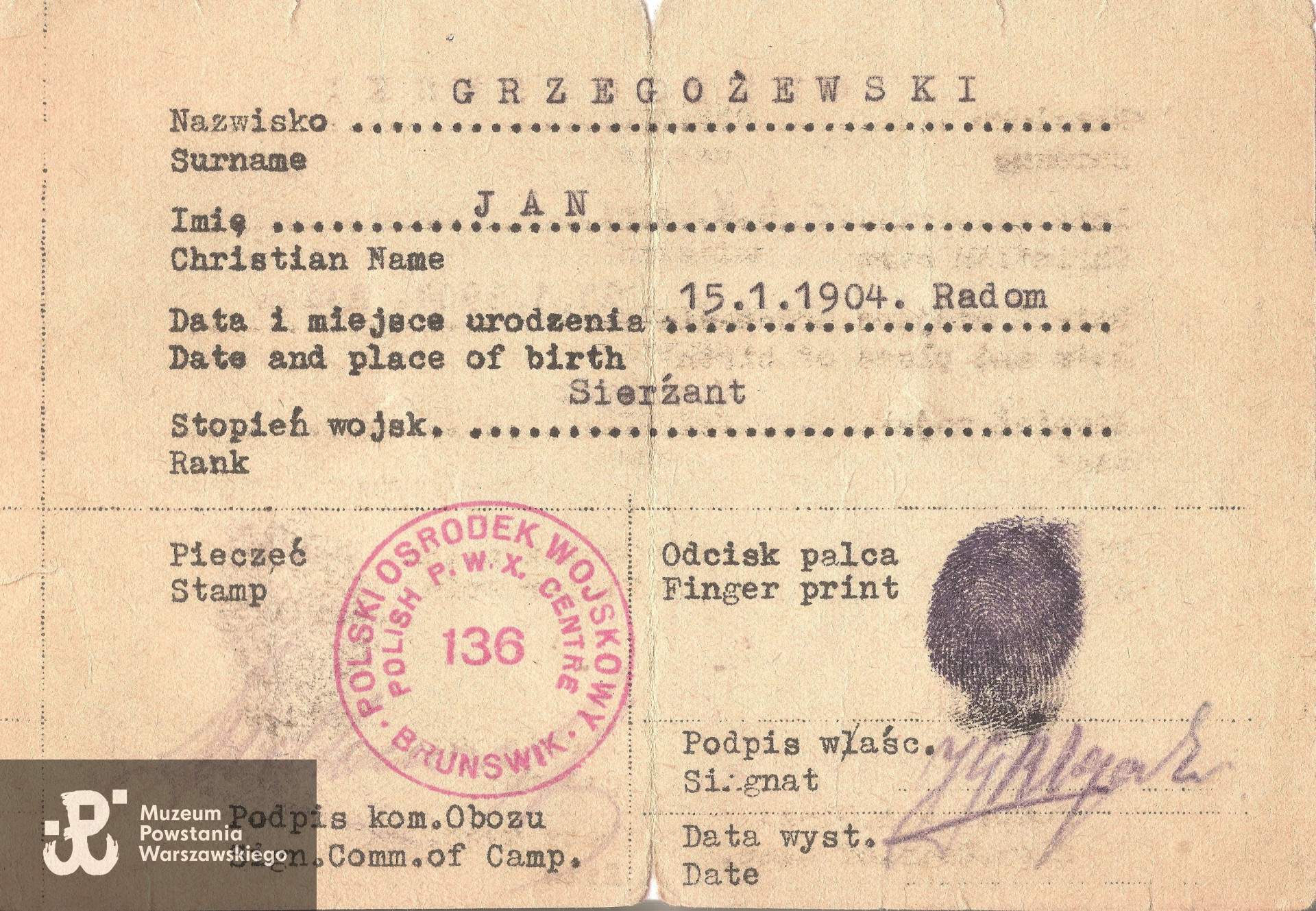 Z archiwum rodzinnego córki,  p. Wandy Grzegorzewskiej - Zylm udostępniła p. Monika Zylm - Kosiedowska