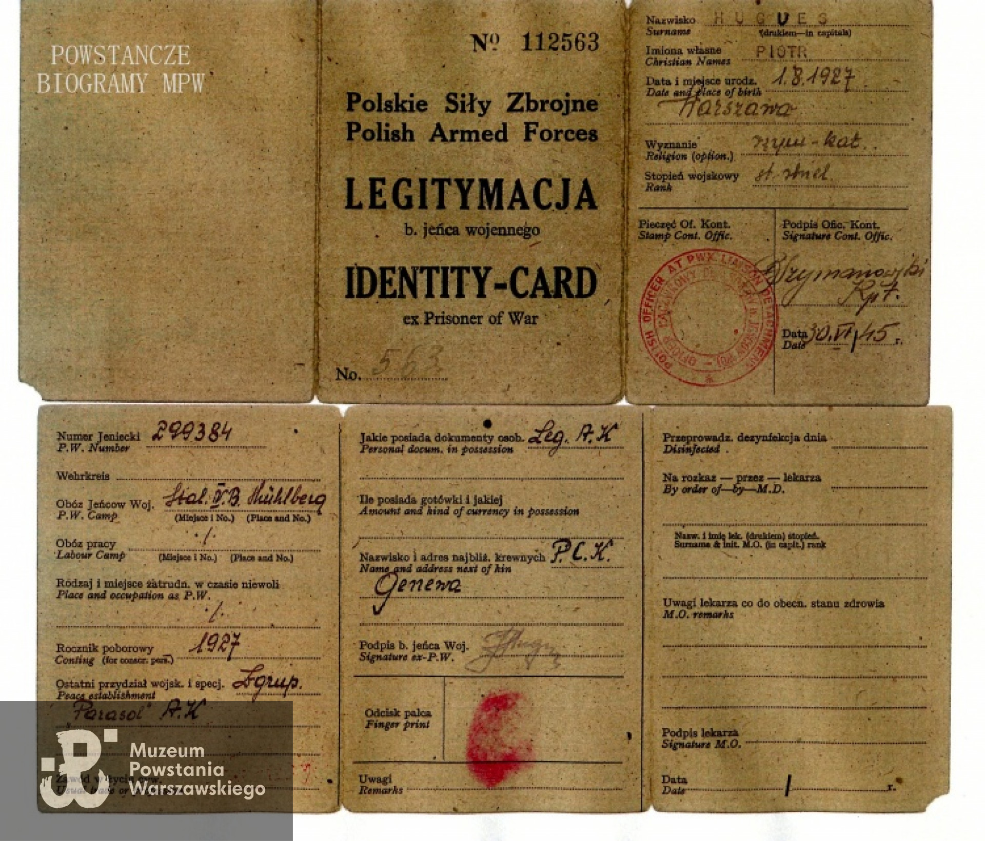 Legitymacja b. jeńca wojennego. Fot. archiwum rodzinne