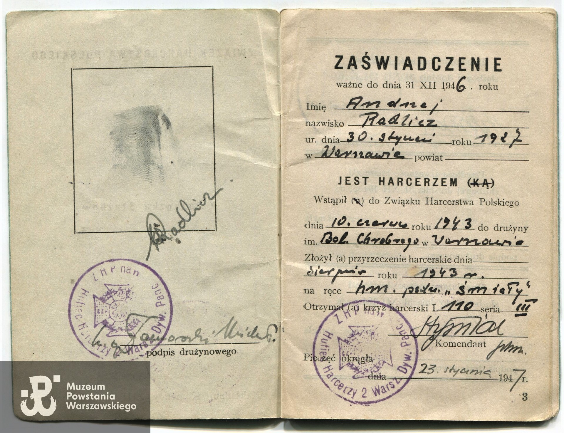 Ze zbiorów rodzinnych p. Andrzeja Radlicza ps. Lisek