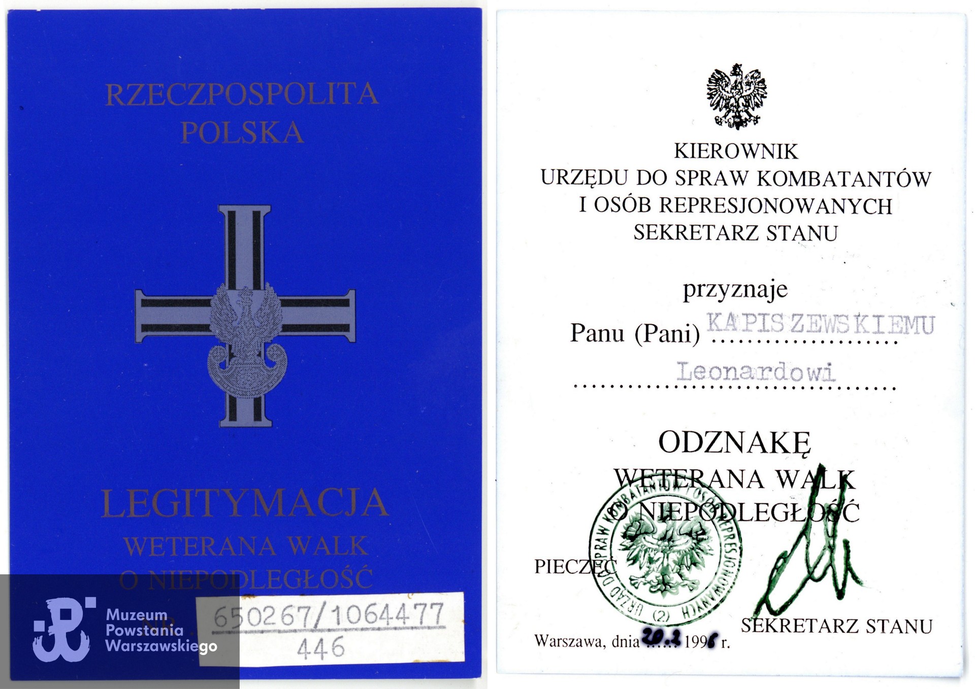 Ze zbiorów prywatnych  Powstańca, udostępnił p. Leonard Kapiszewski ps. Ryś.