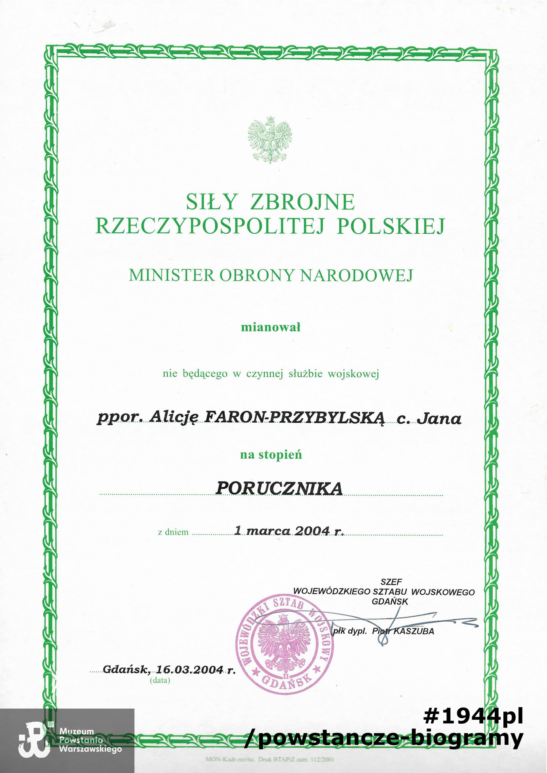 Ze zbiorów prywatnych p. Alicji Barbary Faron-Przybylskiej