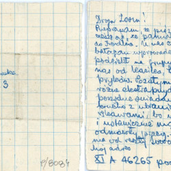 List przesłany przez jeńców wewnątrz Stalagu XI A Altengrabow, napisany przez Jana Dobijańskiego do Zofii Dzwonkowskiej. Zbiory Muzeum Powstania Warszawskiego; sygn. MPW-A-9755.