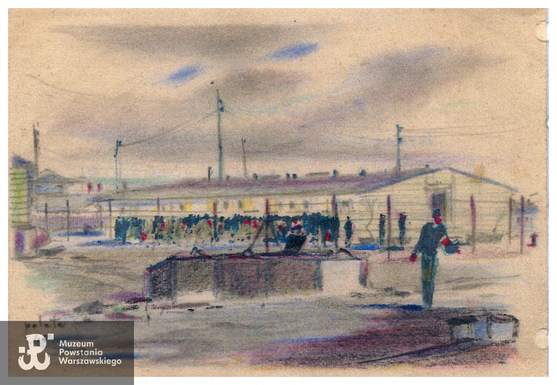 Rysunek ze zbiorów prywatnych, skan za pośrednictwem  p. Beata Trzcińskiej przekazany do Pokoju Kombatanta MPW