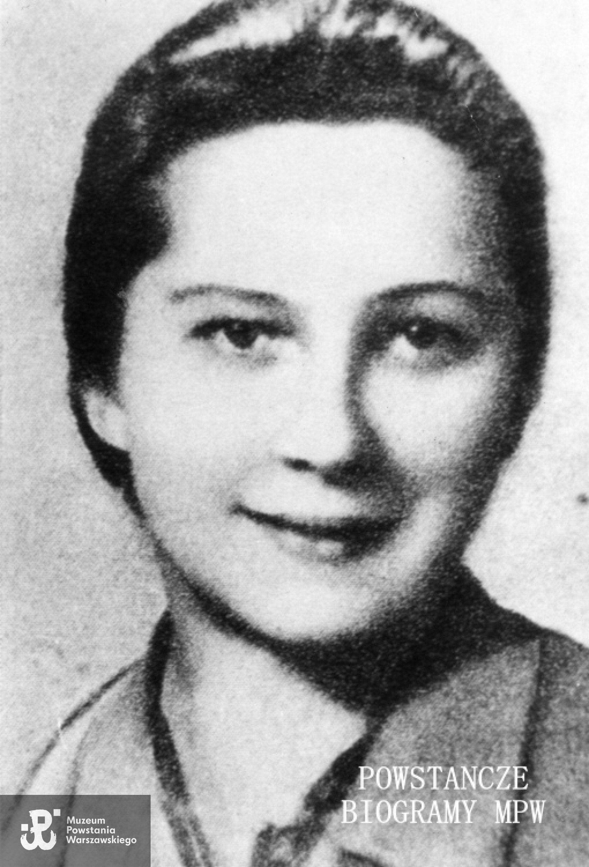 Hanna Kapuścińska ps. "Maryna" (1926-1944). Zamordowana w szpitalu na ul. Długiej 7. Fotografia ze zbiorów Muzeum Powstania Warszawskiego, sygn. MPW-IK/3137