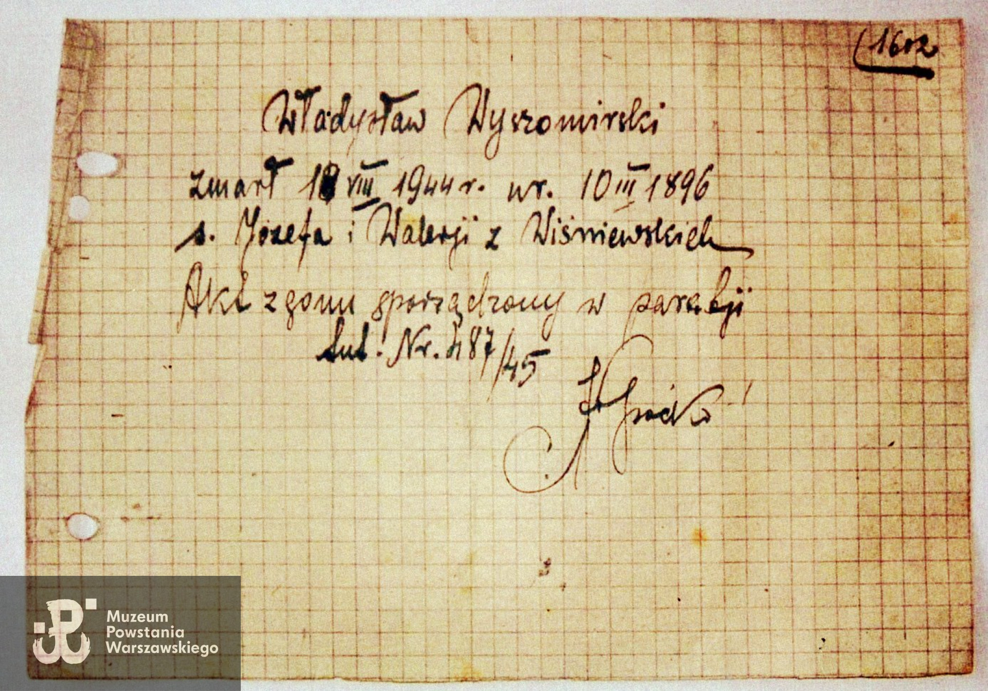 Zarząd Cmentarzy Komunalnych w Warszawie - Cmentarz Wojskowy, Księga Pochowań nr ew. 1945/1554-1657