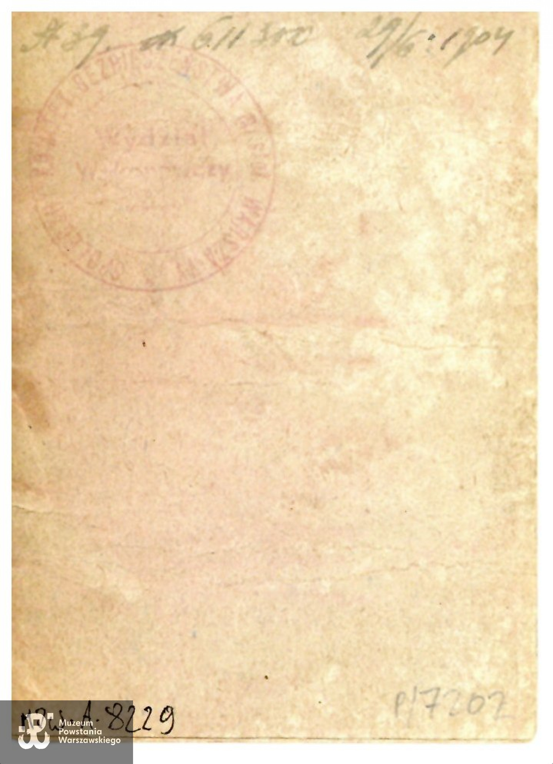 Przepustka Komendy Okręgu Armii Krajowej w Warszawie, wystawiona  na nazwisko Henryk Zembrzycki. Ze zbiorów Muzeum Powstania Warszawskiego, sygn. MPW-A-8229