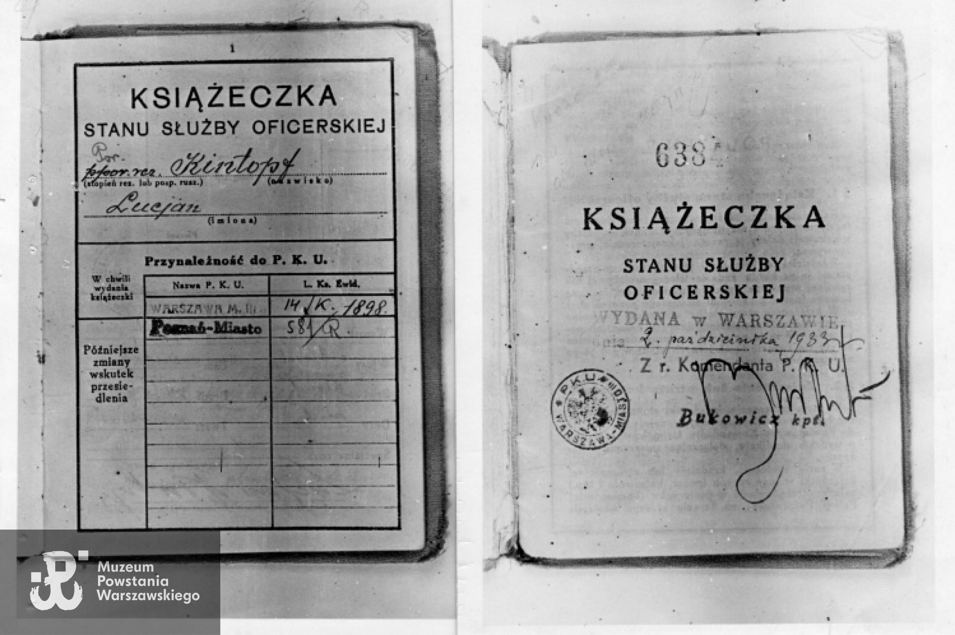 Ze zbiorów rodzinnych, skan udostępnił p. Piotr Kintopf, syn Powstańca (2012)