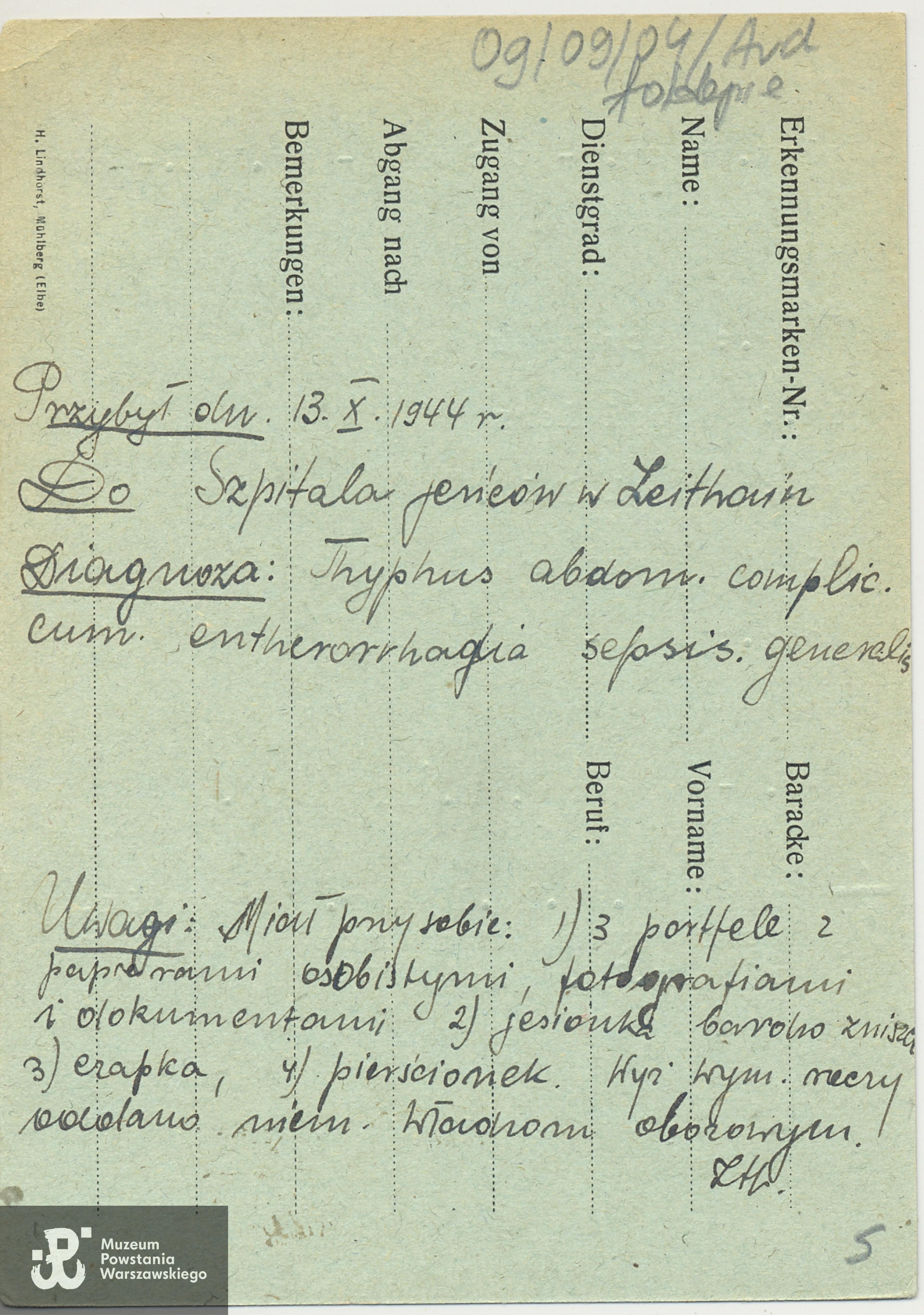 Polski Czerwony Krzyż - kartoteka