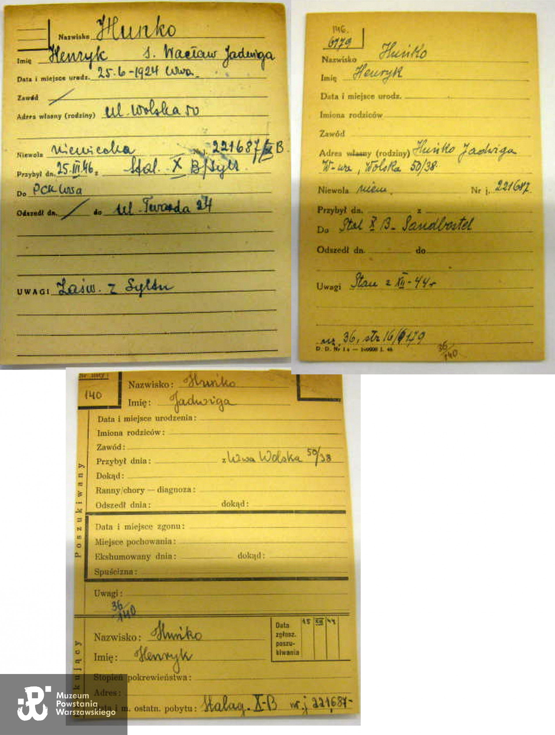 Polski Czerwony Krzyż - kartoteka, źródło: Biuro Informacji i Poszukiwań PCK/Archiwum PCK.