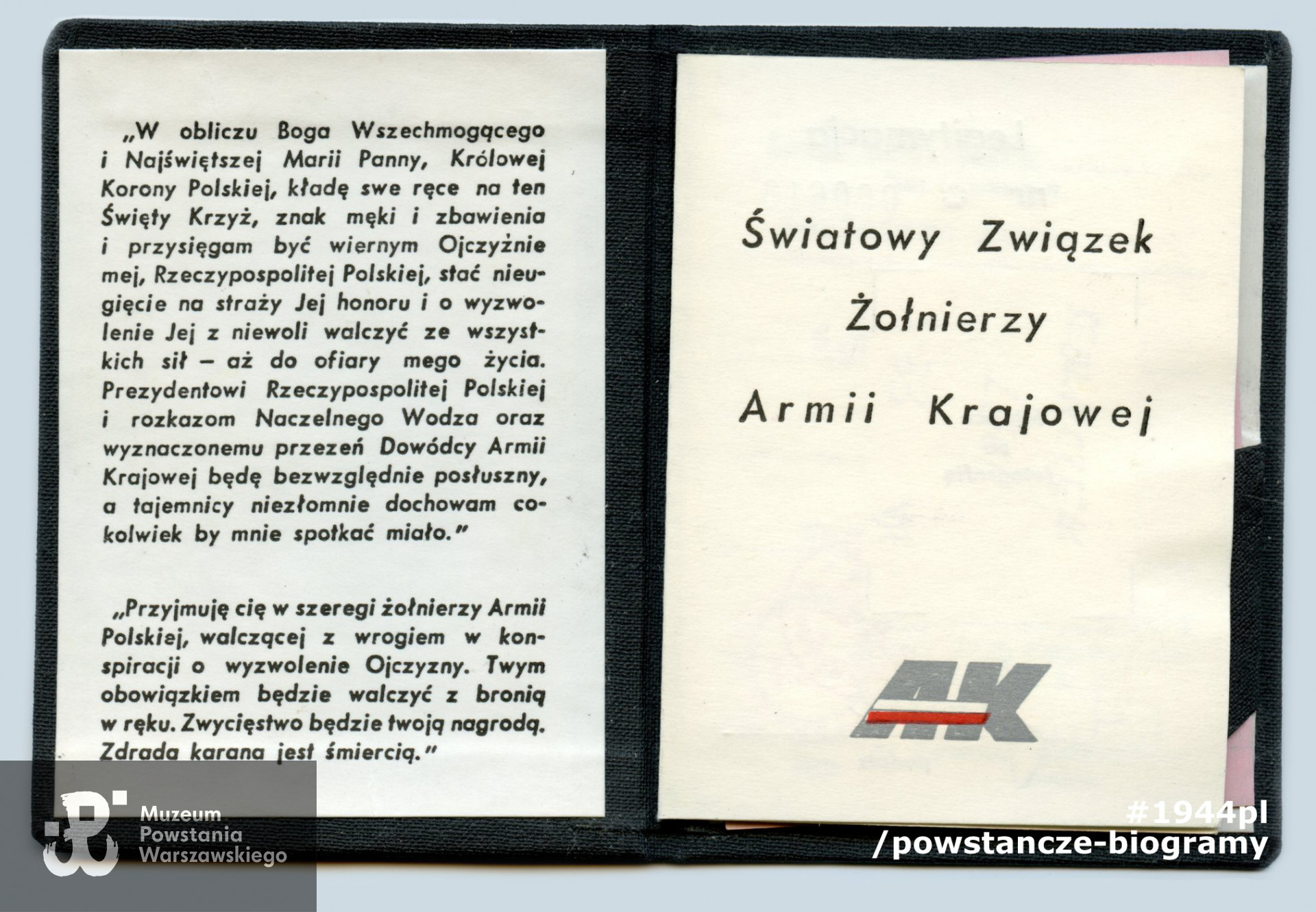 Legitymacja członkowska ŚZŻAK. Z archiwum rodzinnego p. Lecha Sedlaczka ps. Hak