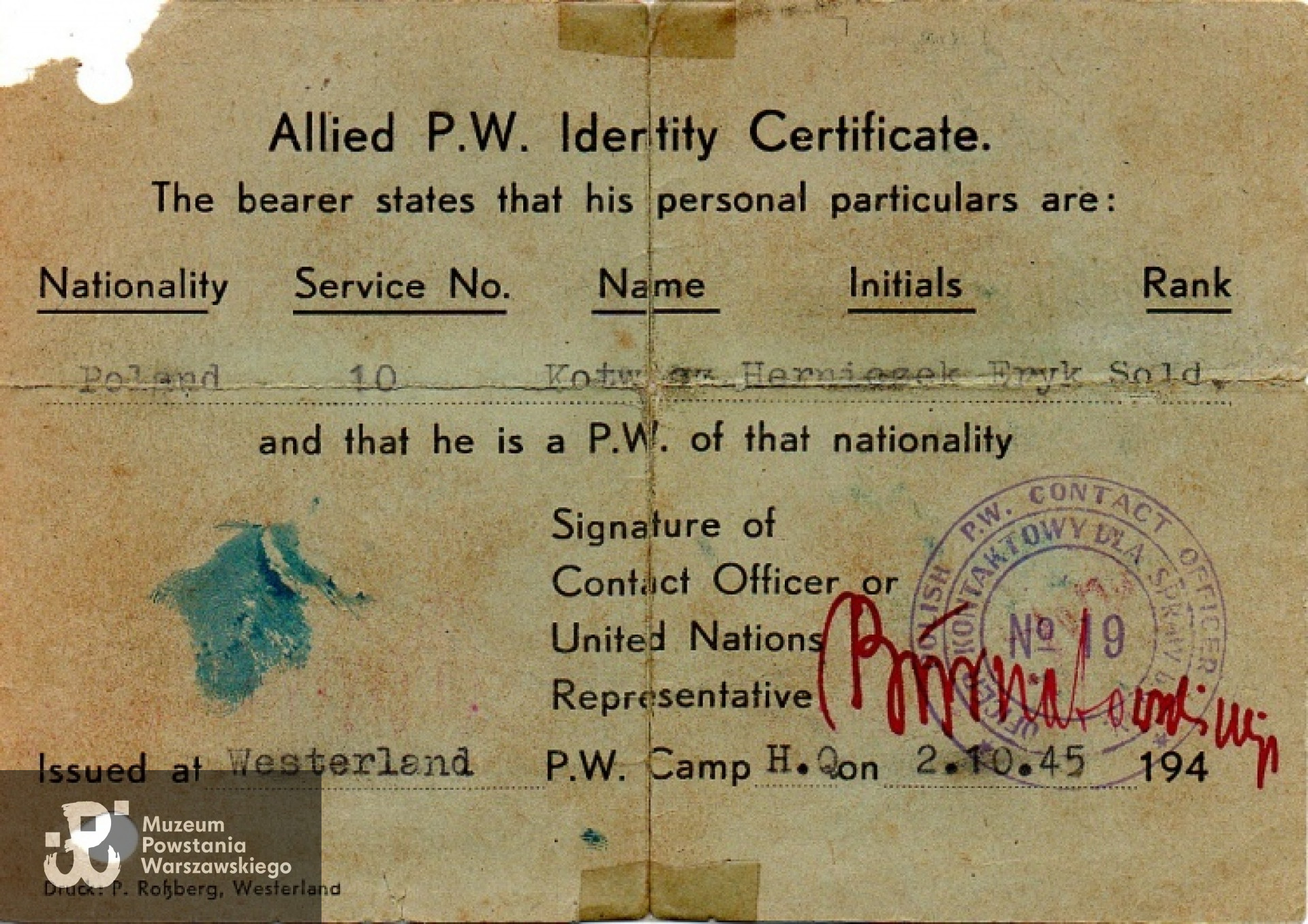 Ze zbiorów Muzeum Powstania Warszawskiego, sygn. P/8329