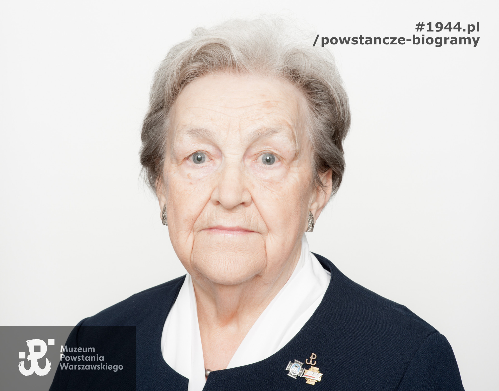 Hanna Stadnik z domu Sikorska. Zdjęcie z serii portretów Powstańców Warszawskich wykonanych w ramach projektu "1944/70/2014" realizowanego przez grupę WWPHOTO dla uczczenia 70. rocznicy wybuchu Powstania Warszawskiego. Muzeum Powstania Warszawskiego, 22.07-04.08 2013.