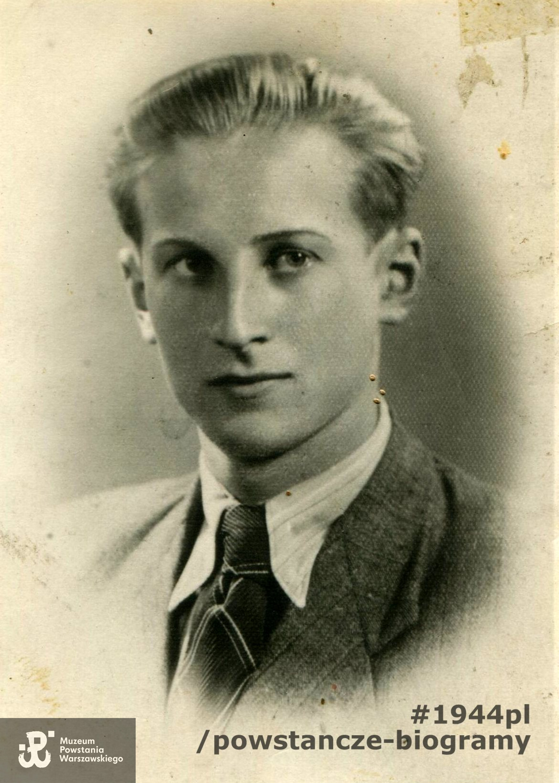 Ryszard Wierzbicki ps. "Mirza" (1917-1944). Fot. ze zbiorów prywatnych. Skan -  materiały do Słownika Uczestników PW -  Pokój Kombatanta MPW