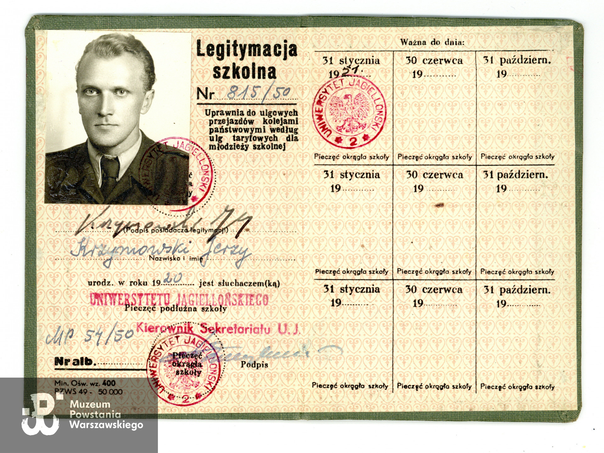 Ze zbiorów rodzinnych p. Anny Krzymowskiej-Hachuły, córki Jerzego Krzymowskiego.