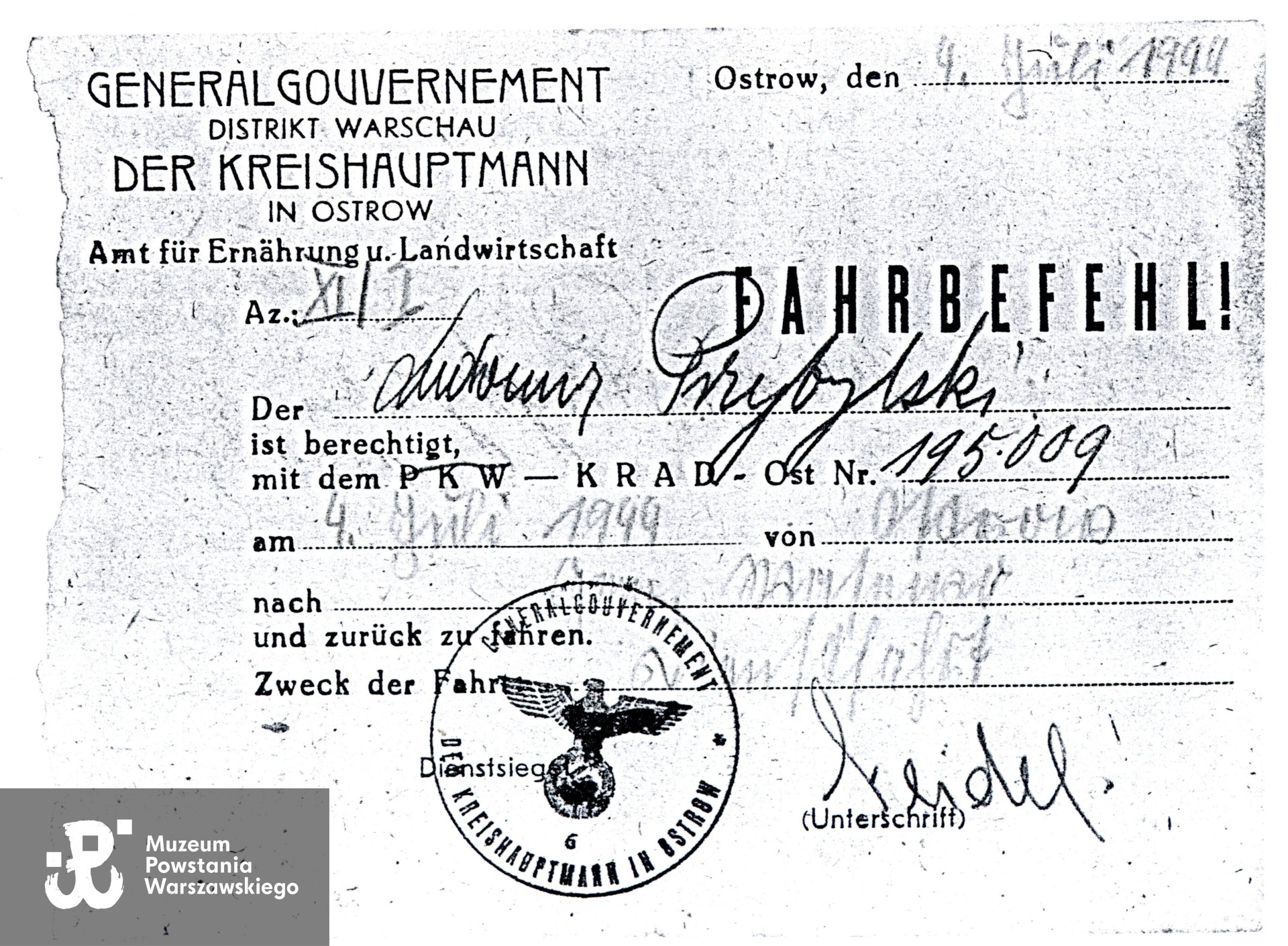 Muzeum Powstania Warszawskiego,  Teczki personalne uczestników Powstania Warszawskiego: Przybylski Ludomir.