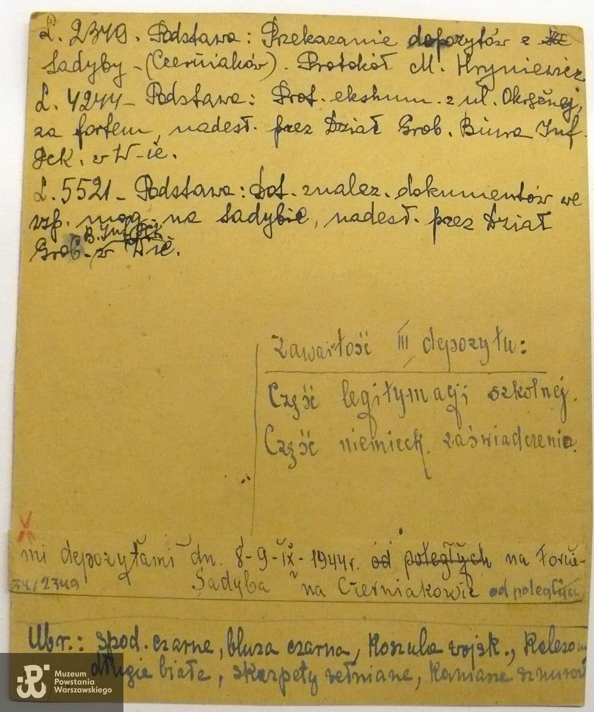 Polski Czerwony Krzyż - kartoteka