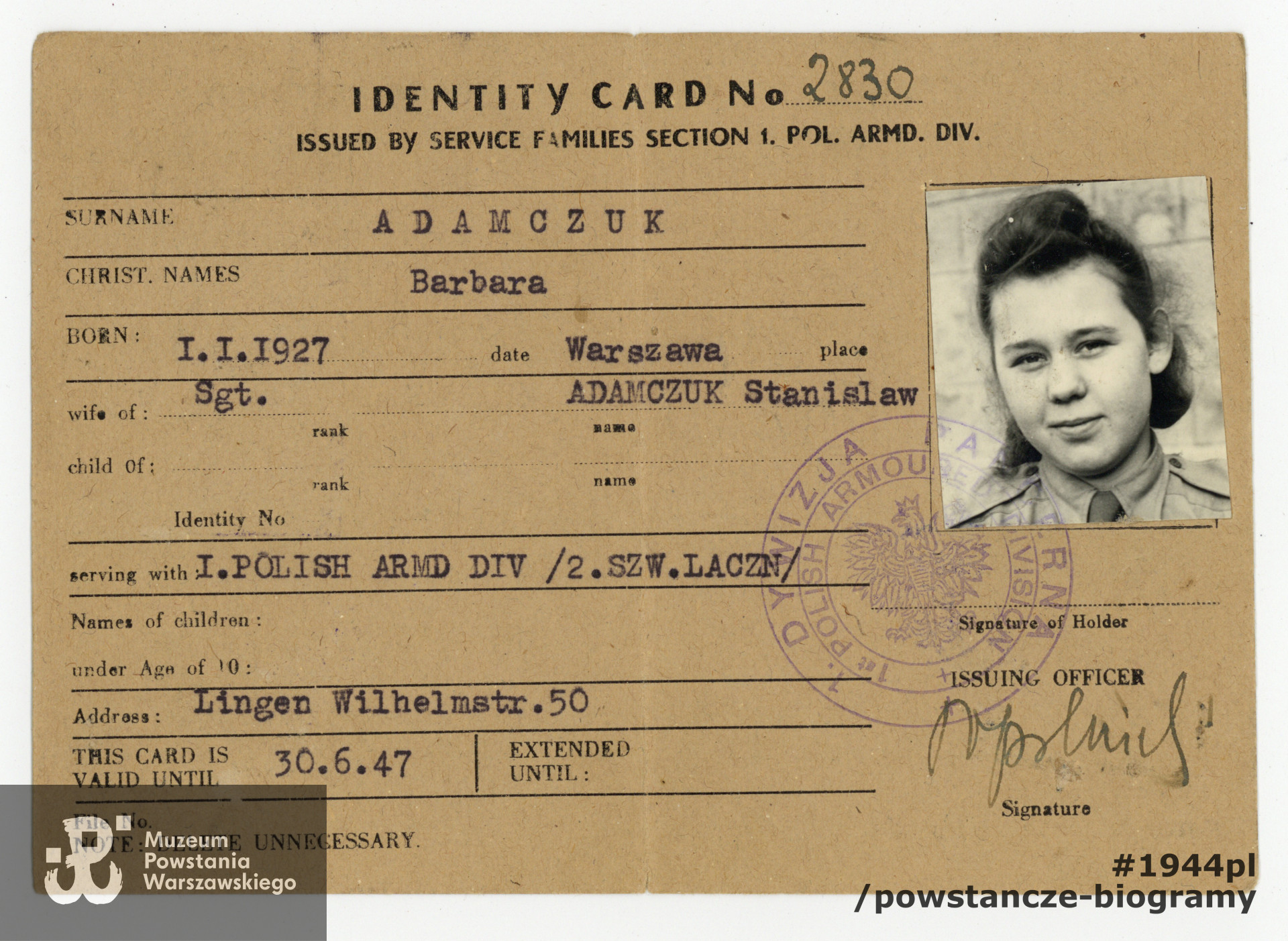 Z archiwum rodzinnego syna, udostępnili p. Marek i p. Marcin Adamczukowie