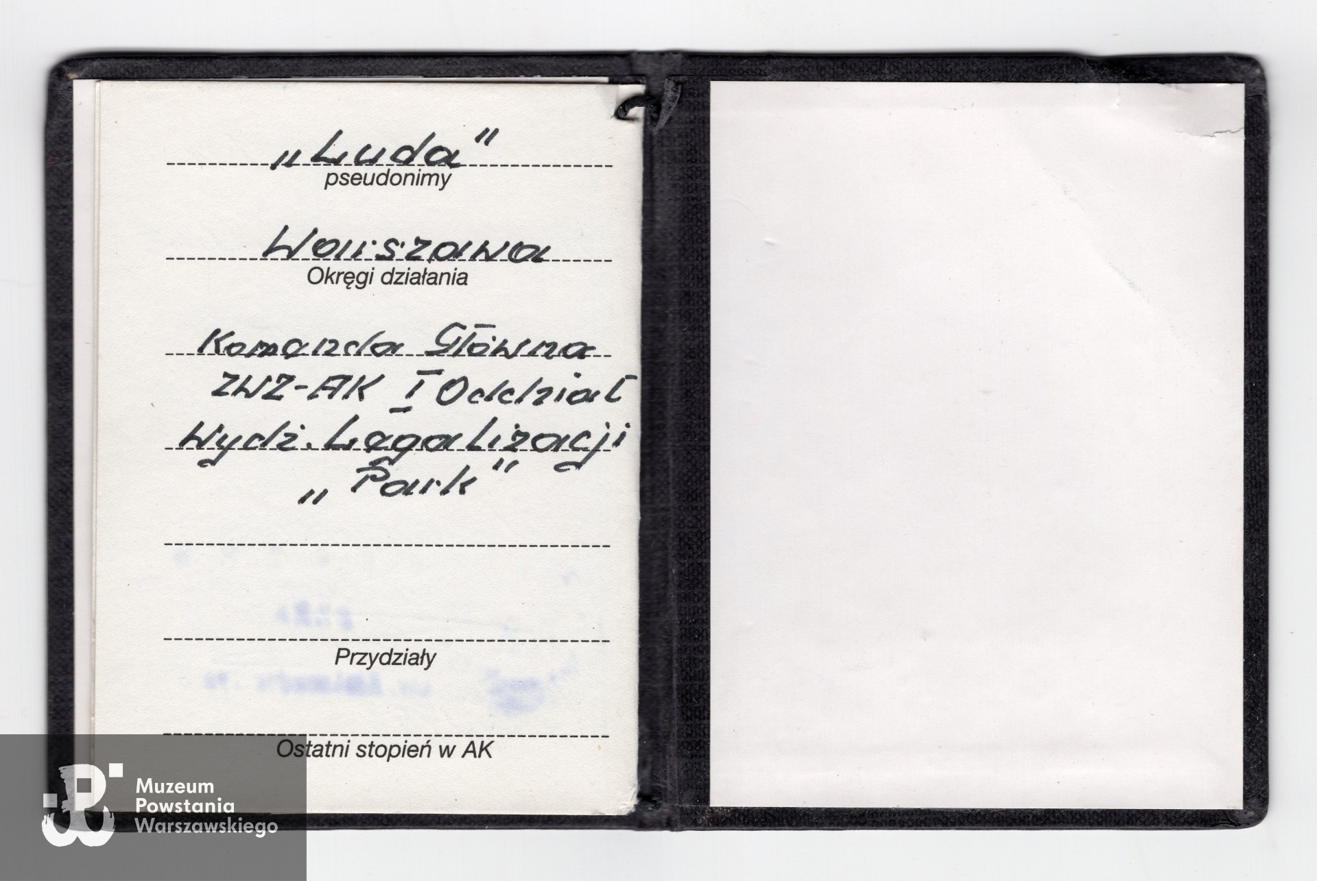 Legitymacja członkowska ŚZŻAK.Ze zbiorów rodzinnych p. Bożeny Teresy Sroczyńskiej