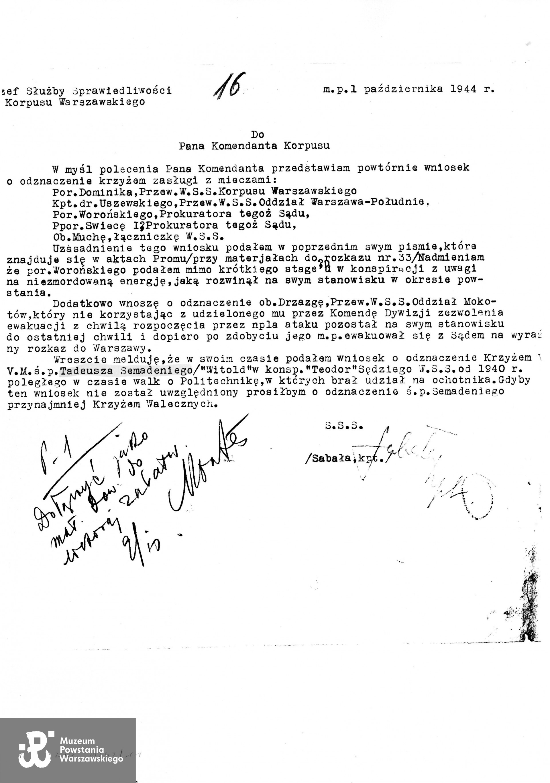 Źródło: materiały do Słownika Biograficznego Uczestników PW/teczki personalne, zasób Pokoju Kombatanta MPW