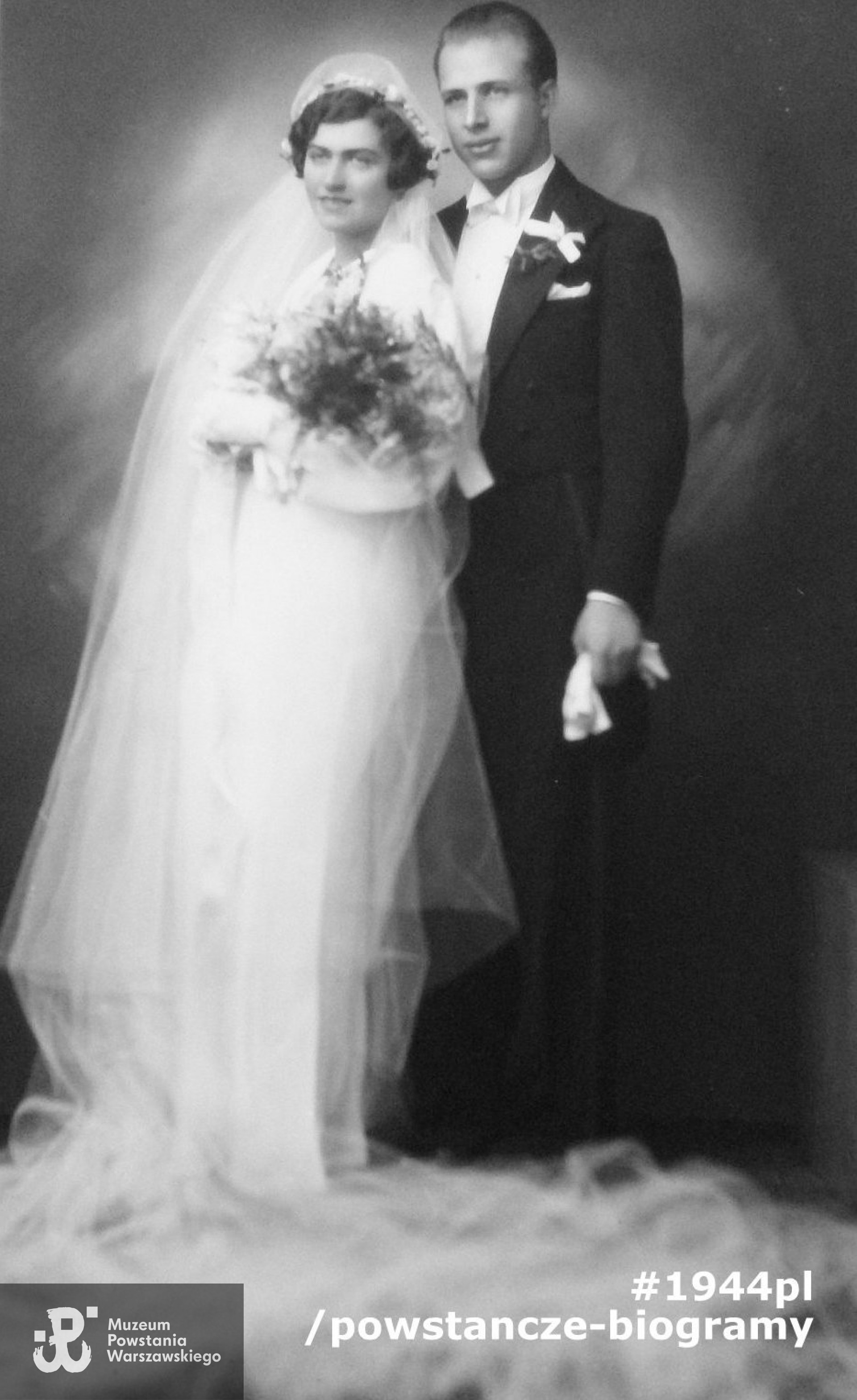 Jerzy i Zofia Marcińczykowie, fotografia ślubna, 1935 rok. Fot. z archiwum rodzinnego, udostępnił p. Jerzy Marcińczyk