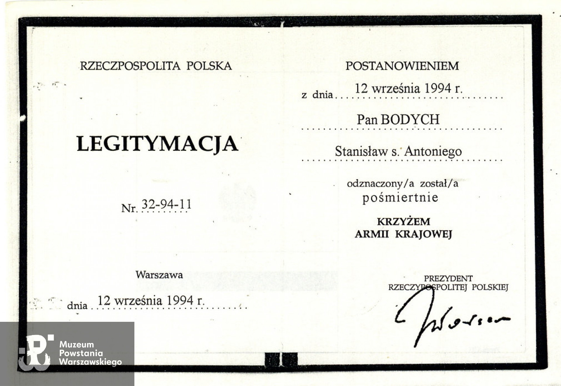 Ze zbiorów rodzinnych, udostępnił p. Tomasz Bodych, wnuk Powstańca