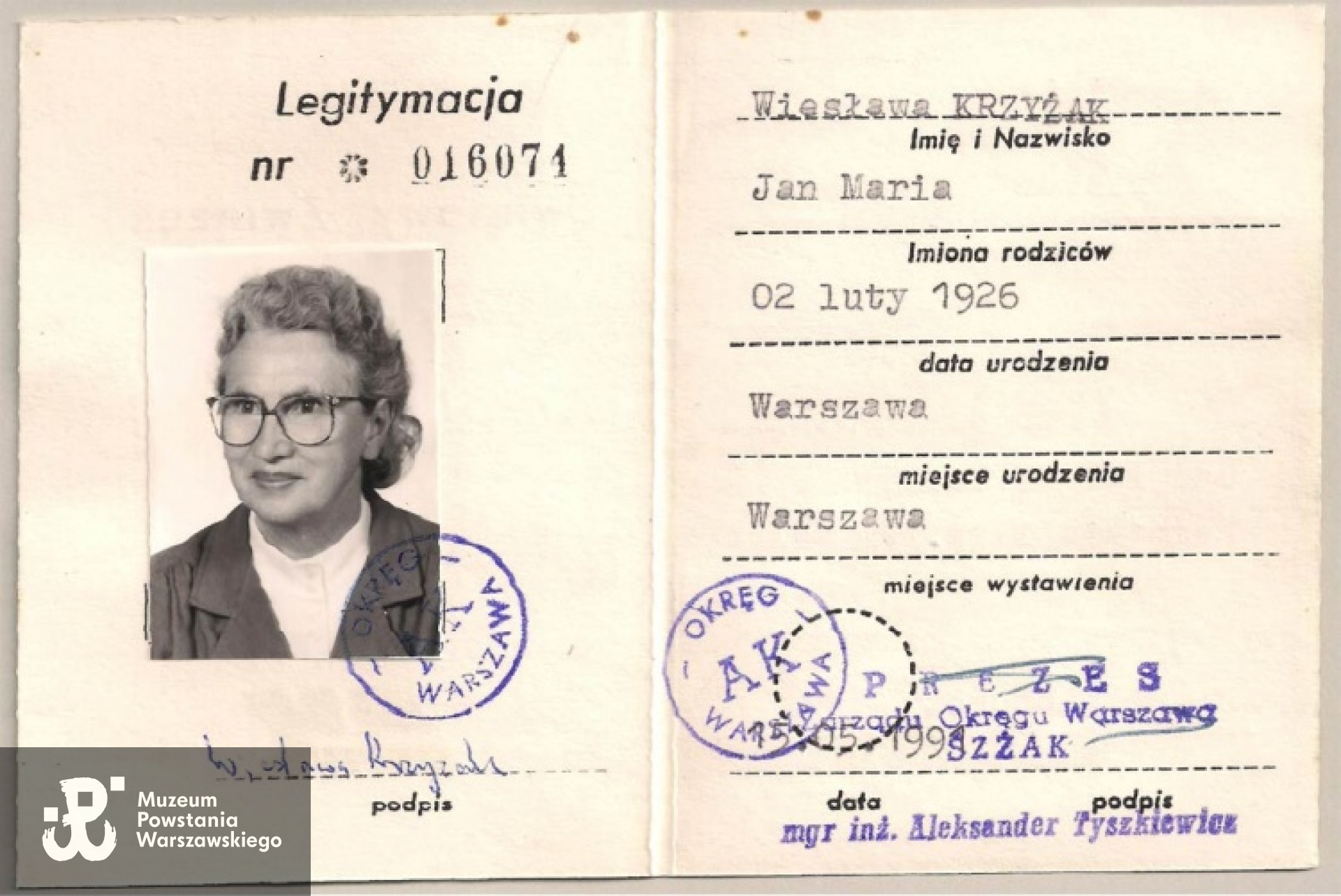 Legitymacja Światowego Związku Żołnierzy Armii Krajowej