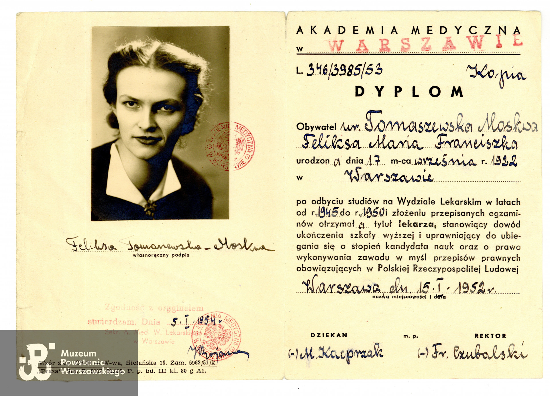 Ze zbiorów rodzinnych, udostępnili p. Jacek Krzysztof Moskwa i p. Stanisław  Piotr Moskwa, synowie. Skany wykonano w Muzeum Powstania Warszawskiego, 03/2024