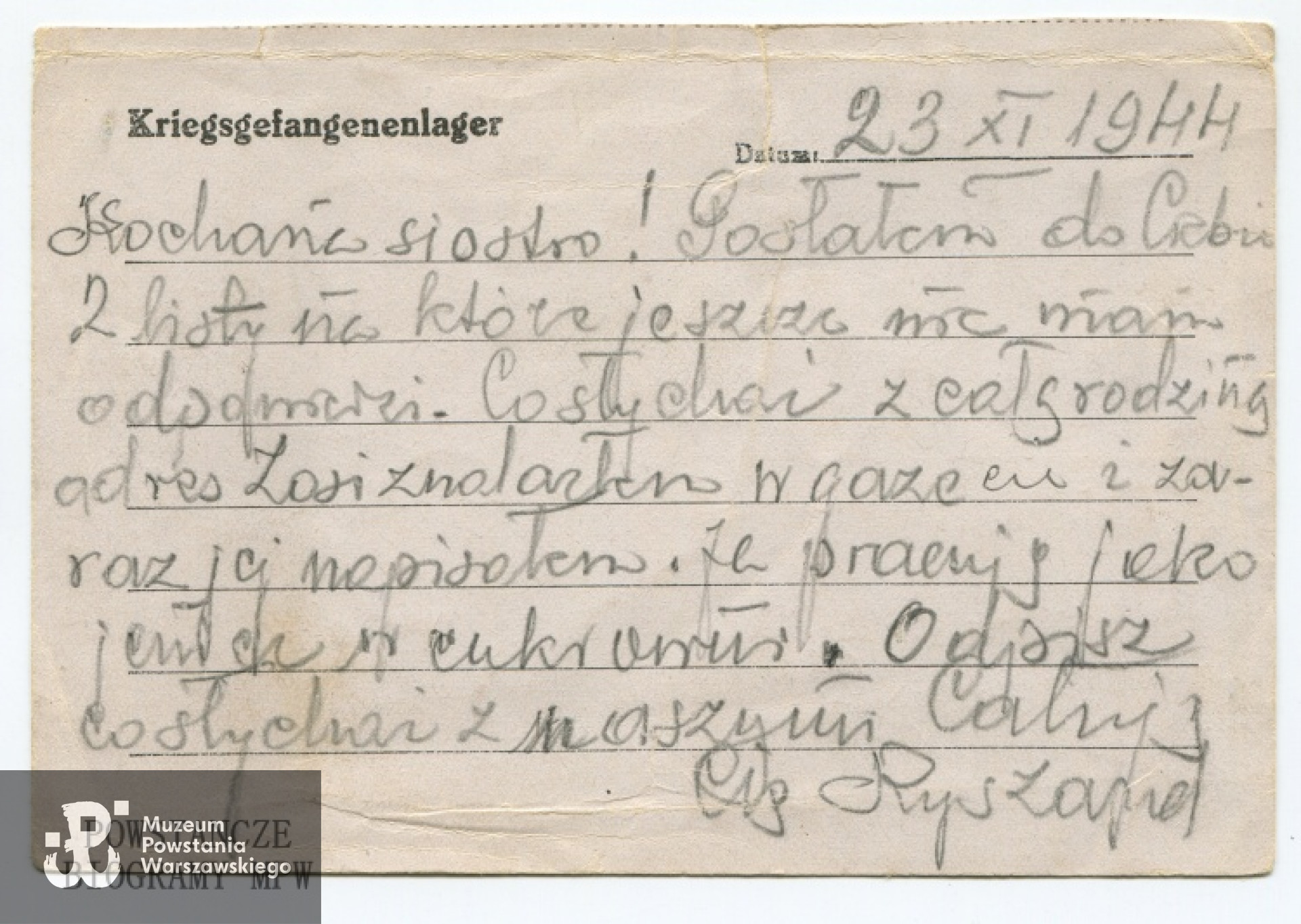 Korespondencja obozowa. Fot. archiwum rodzinne