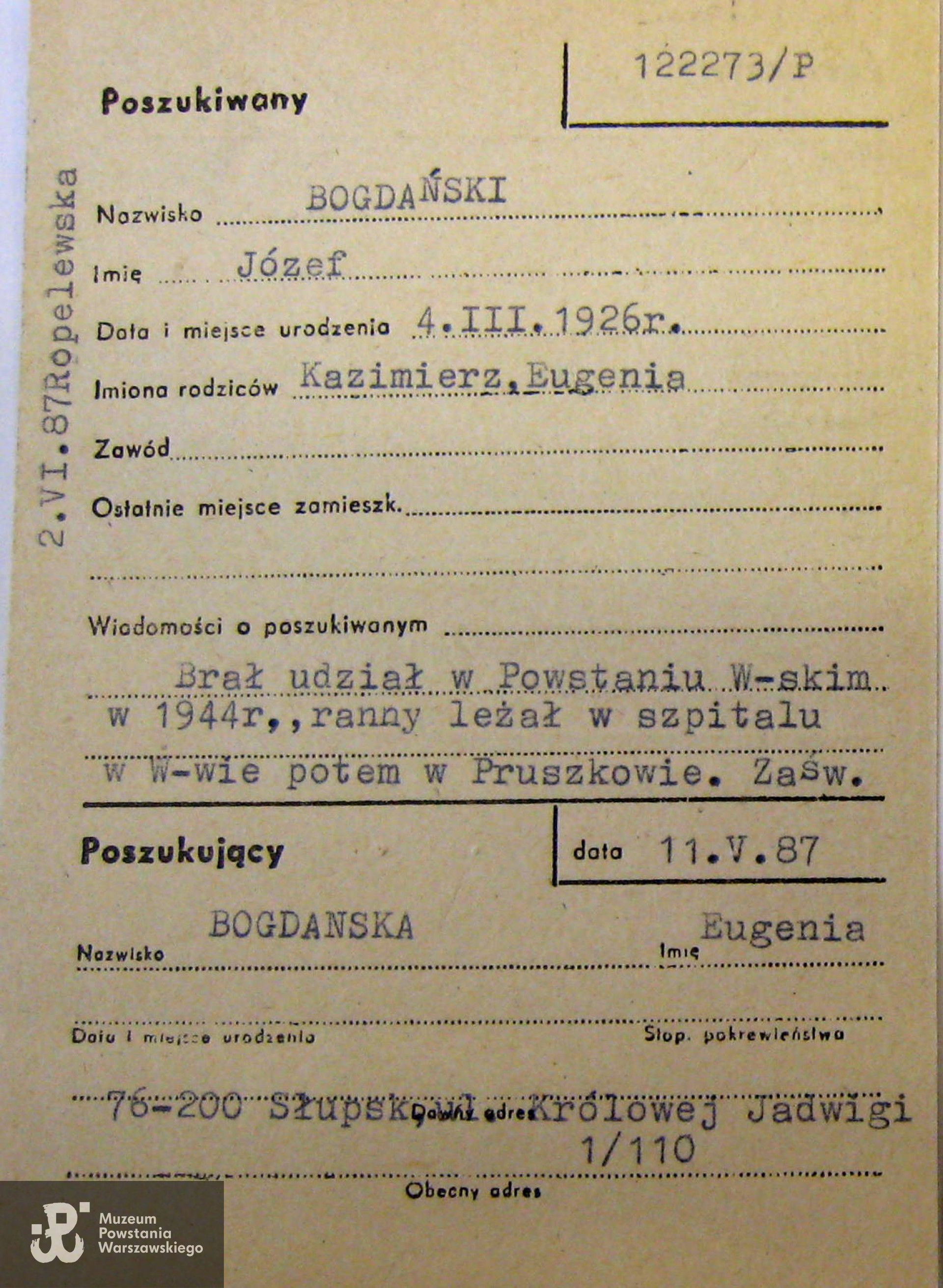 Polski Czerwony Krzyż - kartoteka