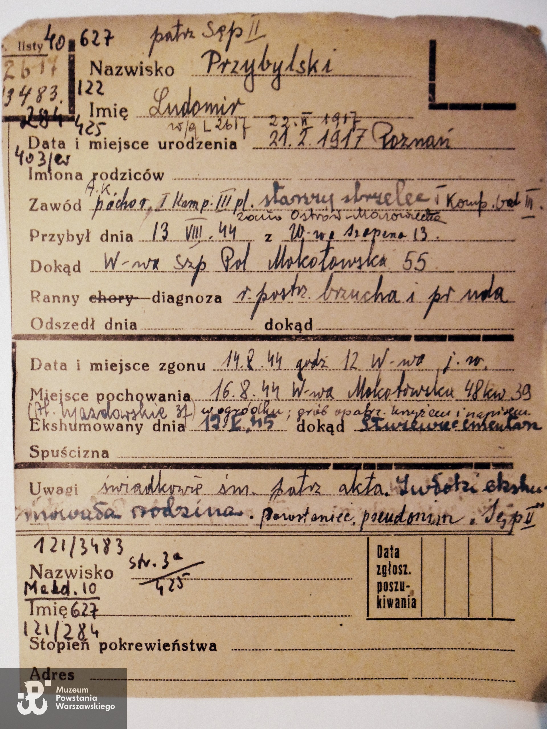 Polski Czerwony Krzyż - kartoteka