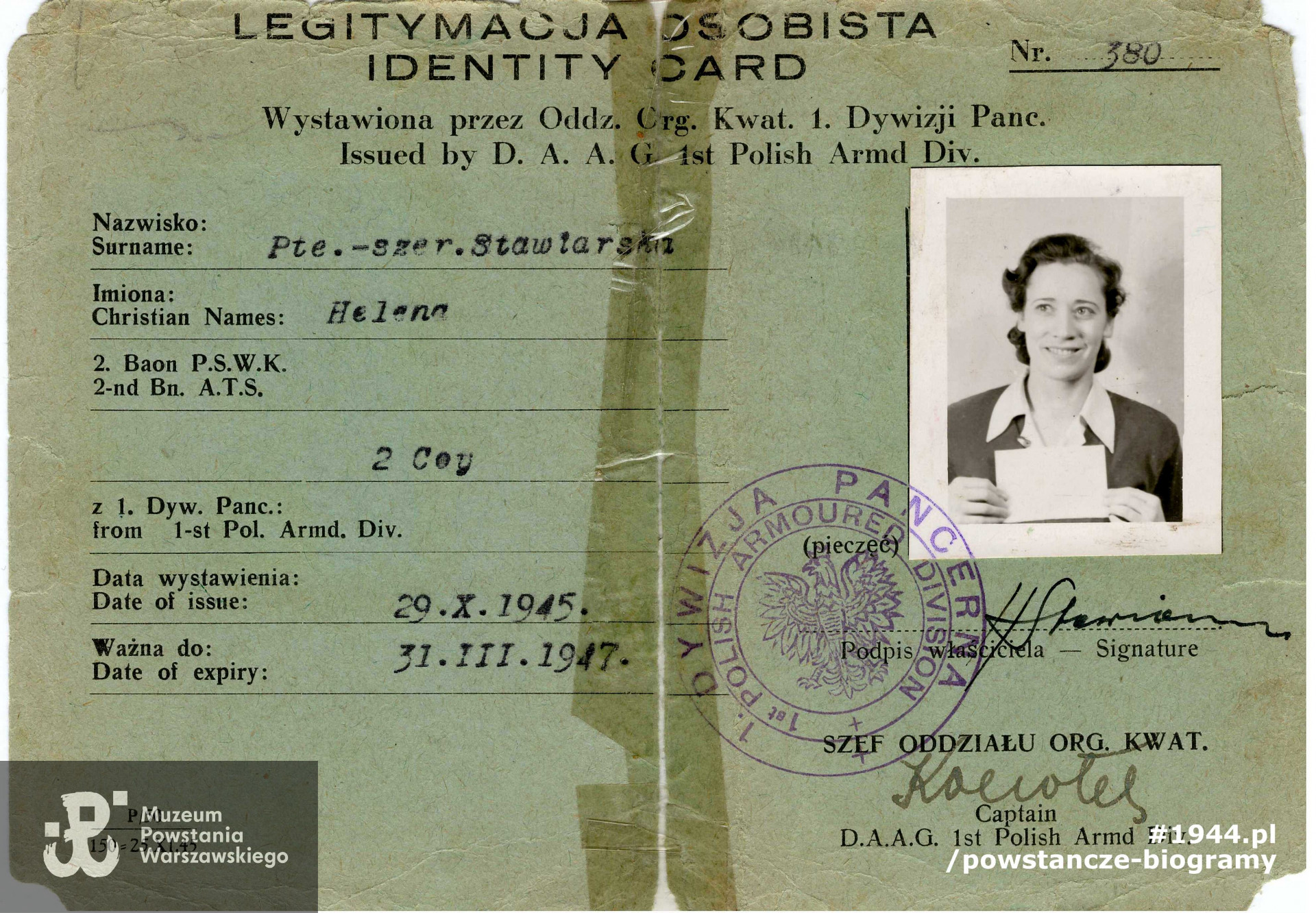 Ze zbiorów Muzeum Powstania Warszawskiego, sygn. P/8918/17, dar córki, p. Małgorzaty Margrie