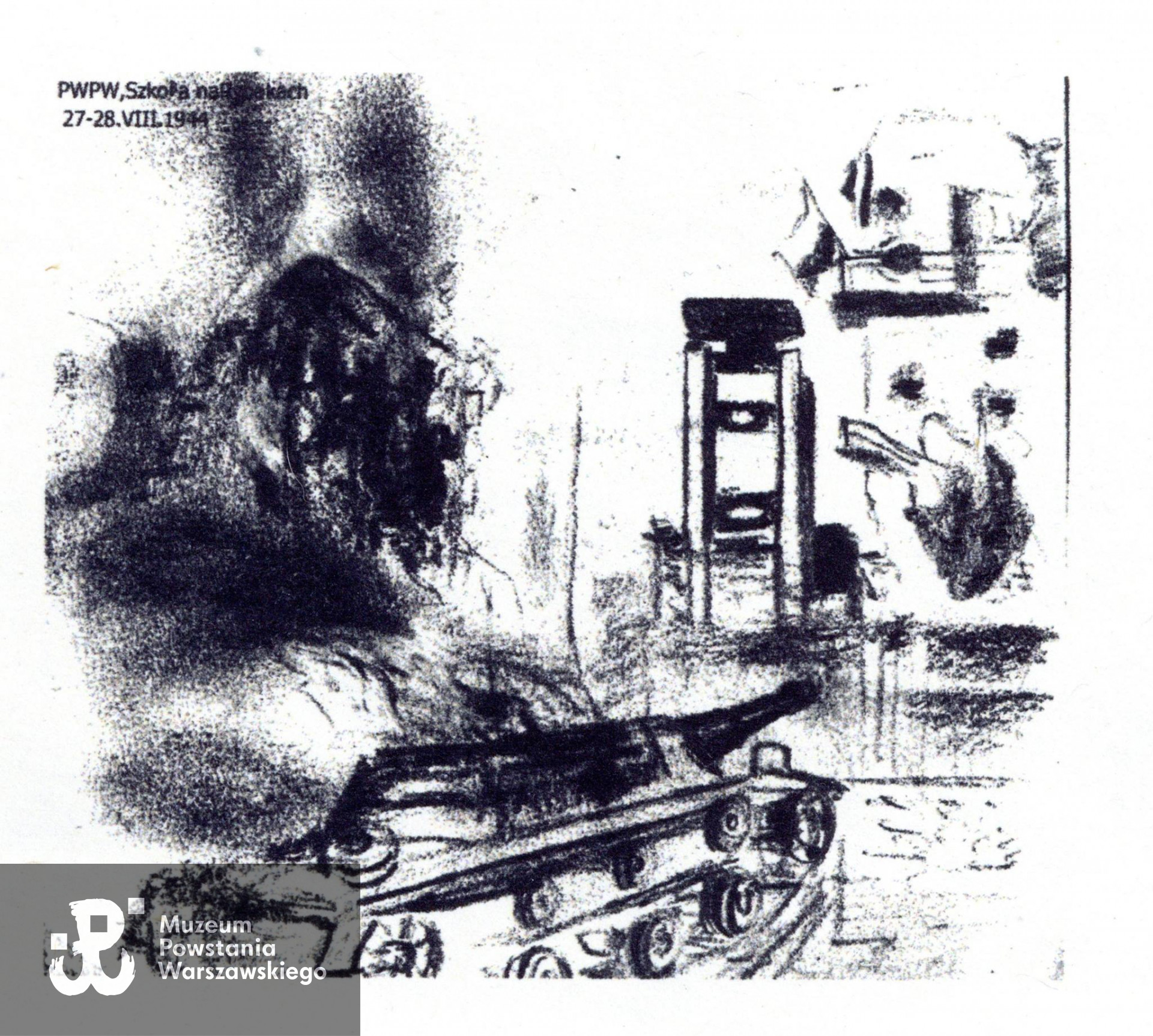 Rysunki do "Dziennika 14-letniego Powstańca". Skan - MPW-zbiory: P/4521