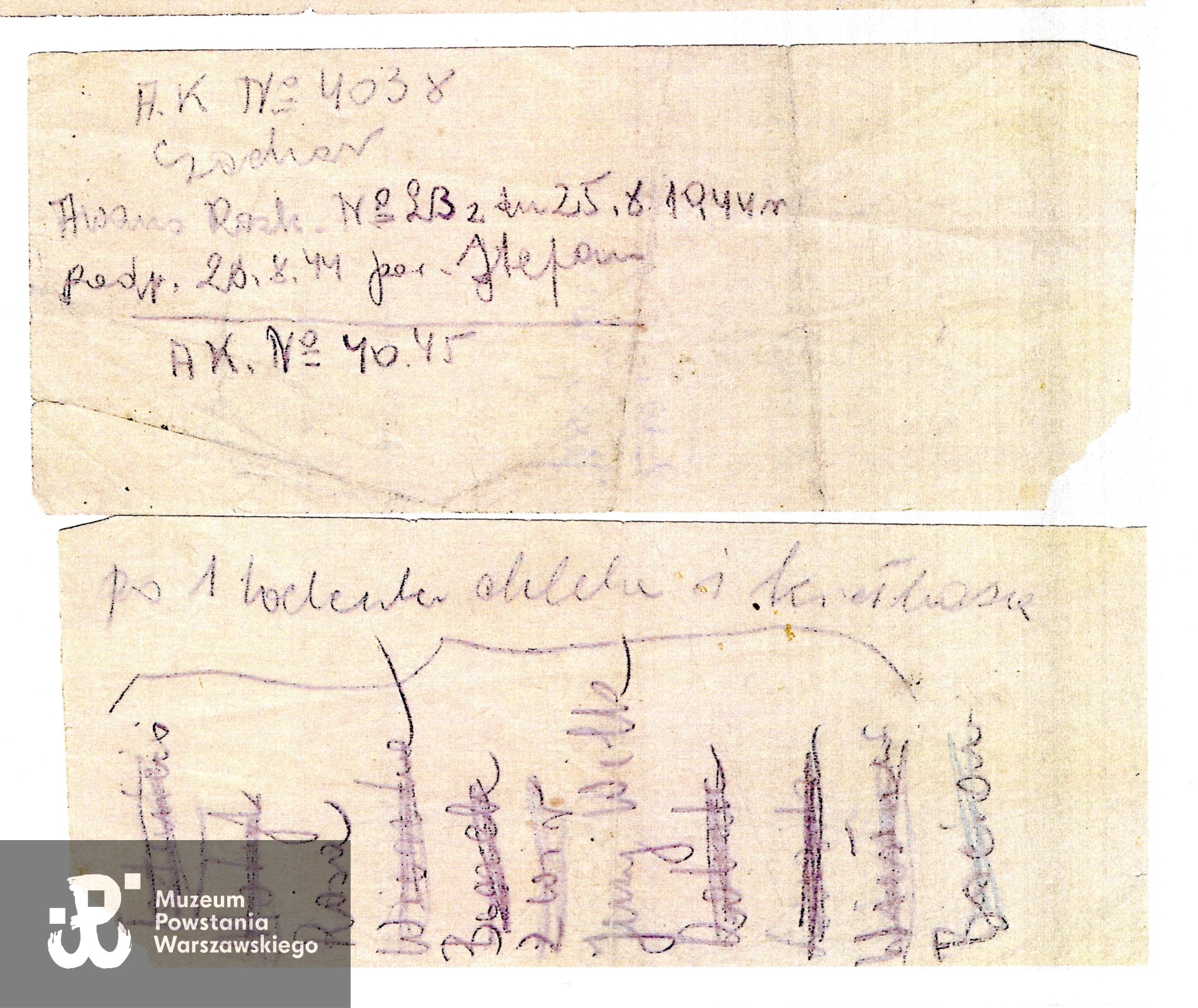 Skan z kserokopii,  Muzeum Powstania Warszawskiego, Teczki personalne uczestników Powstania Warszawskiego: Wilhelmi Jerzy. 