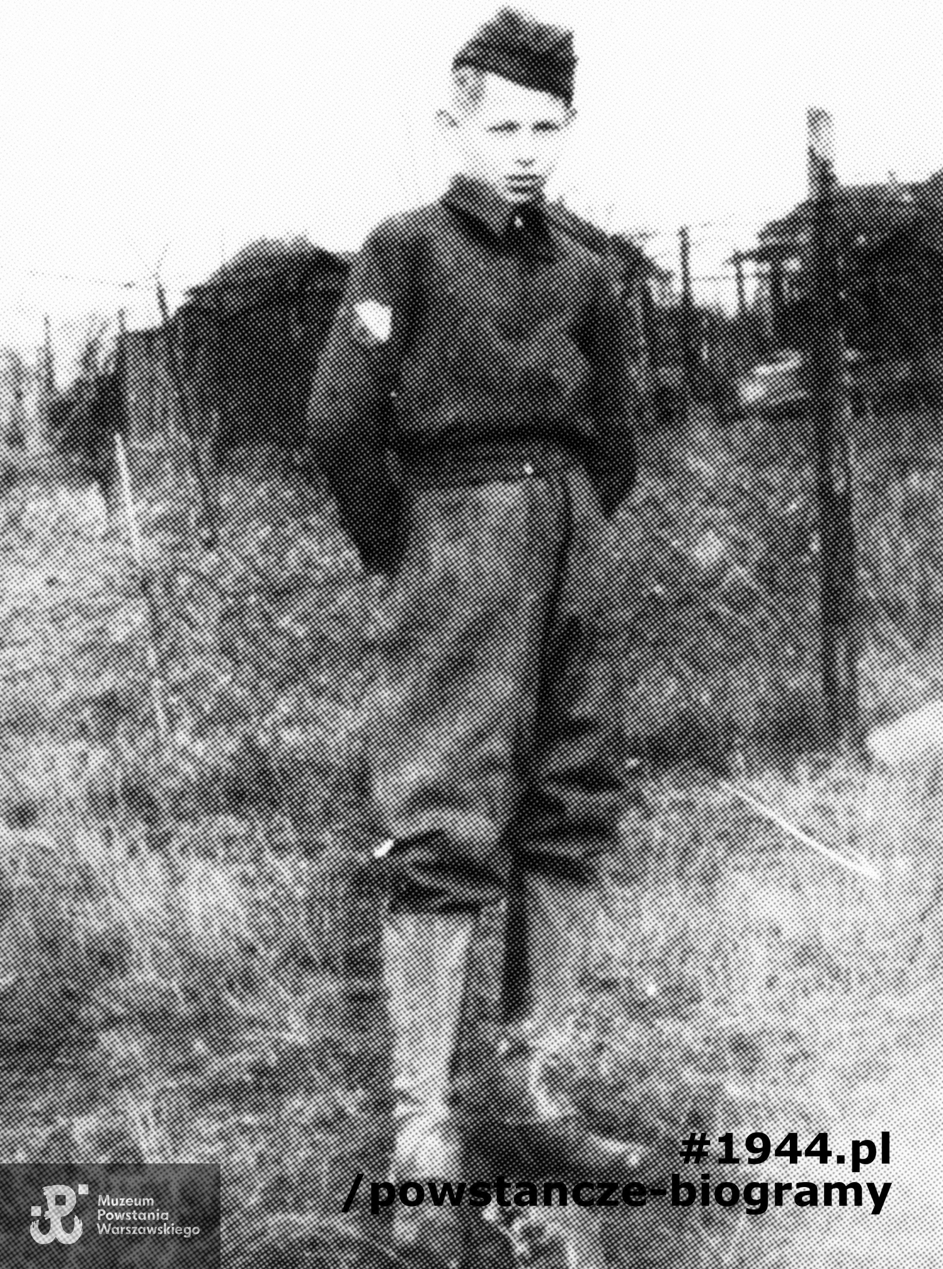 Apolinary Matczak "Pospieszny" w obozie pracy przymusowej w Brockwitz. Fot. ze zbiorów Muzeum Powstania Warszawskiego, sygn. P/3141