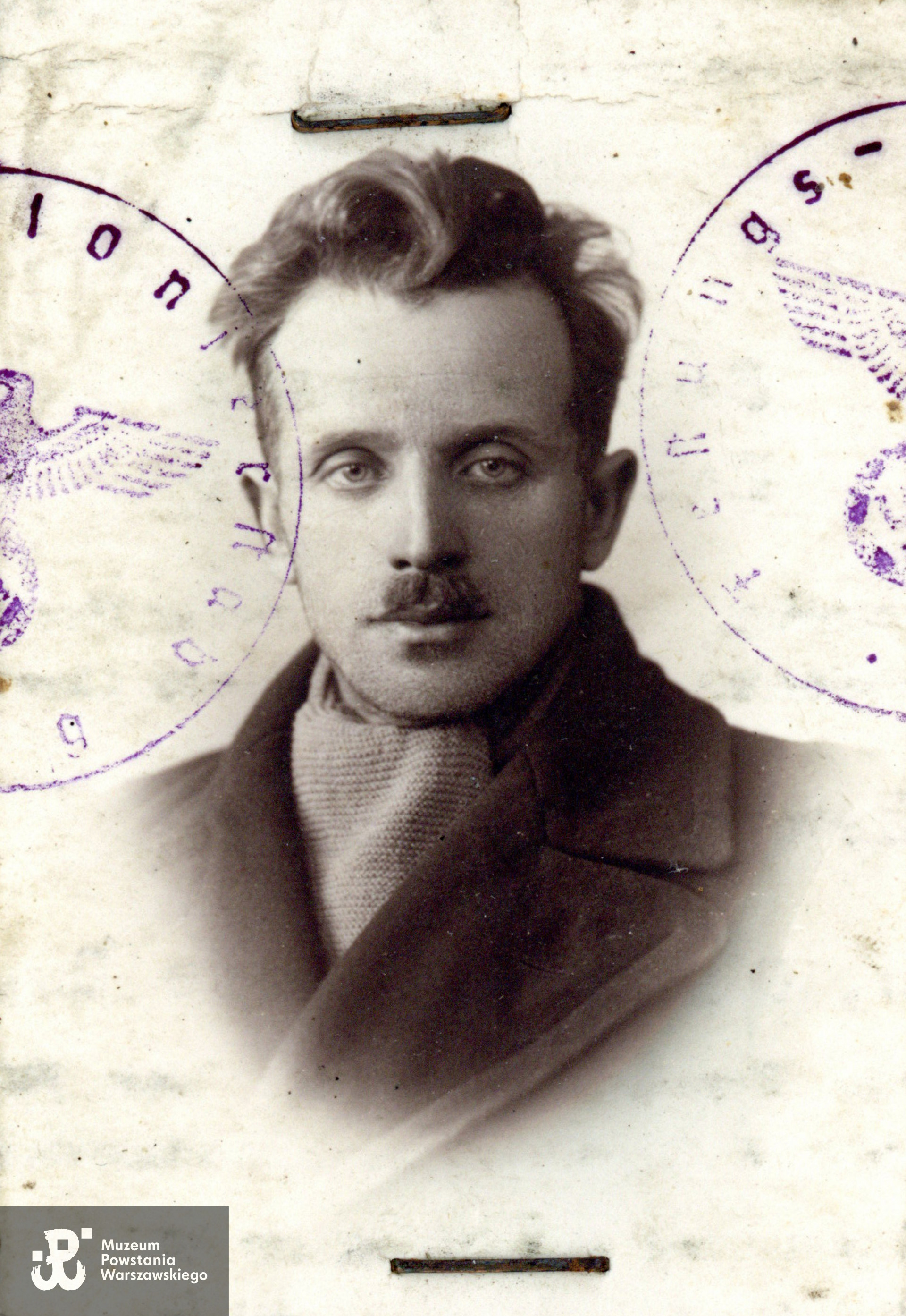 por. Stefan Czyżewski "Kajtek" (1901-1944). Fotografia portertowa z dokumentów okupacyjnych. Ze zbiorów rodzinnych, udostępniła p. Kinga Rusin, wnuczka Powstańca