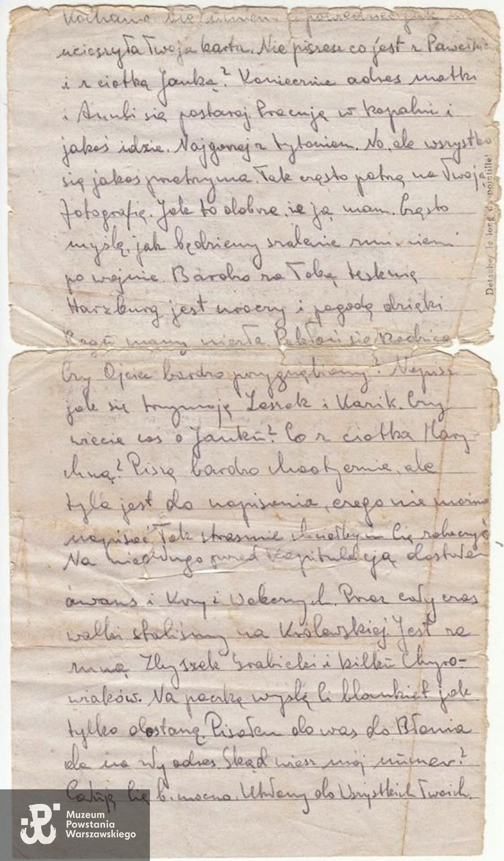 List ze Stalagu XI B Fallingbostel. Zbiory prywatne, fot. udostępnił J. Wawszczyk