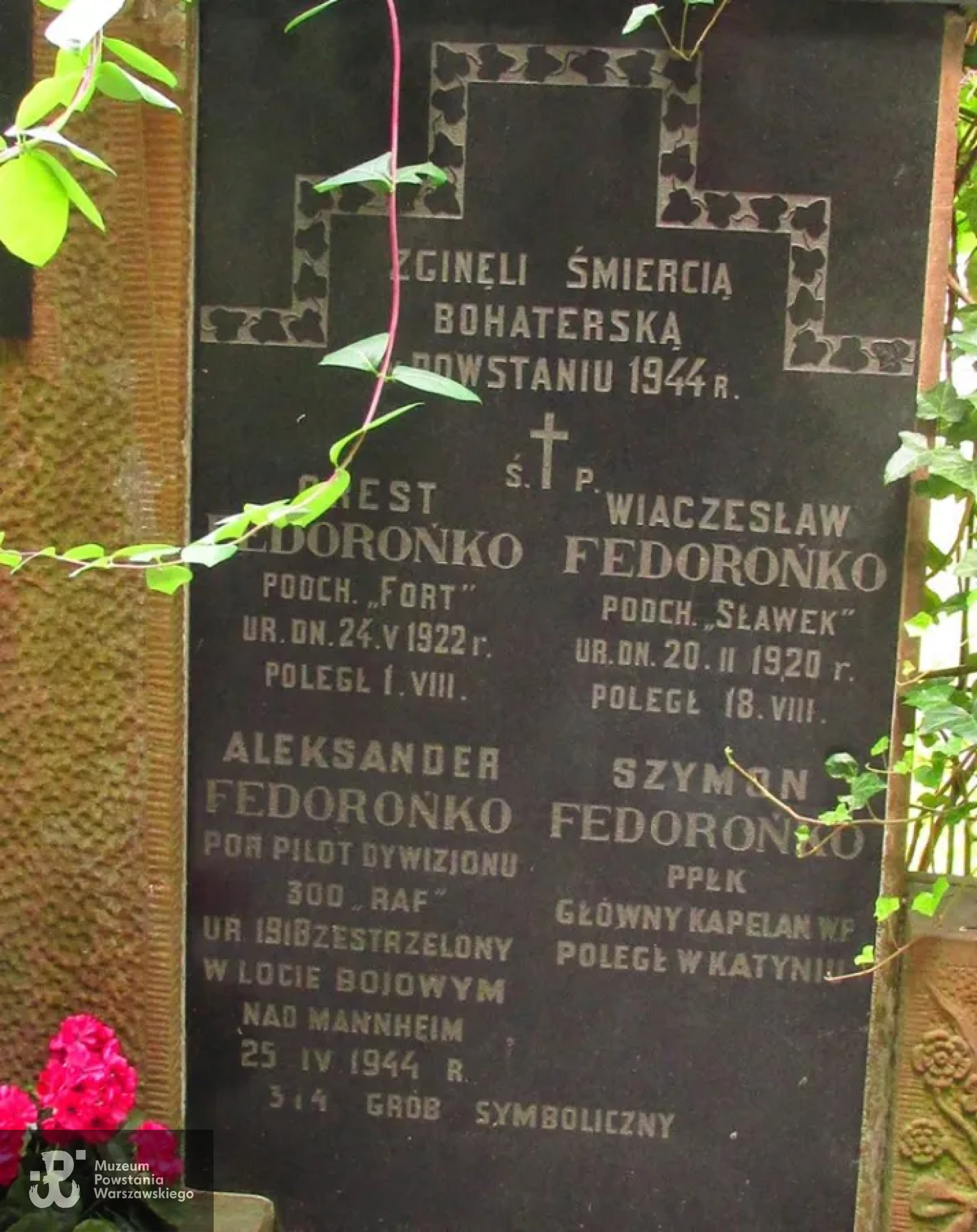 Grób rodziny Fedorońko na Cmentarzu Prawosławnym na Woli w Warszawie, miejsce pochowania Oresta i Wiaczesława. Fot. domena publiczna