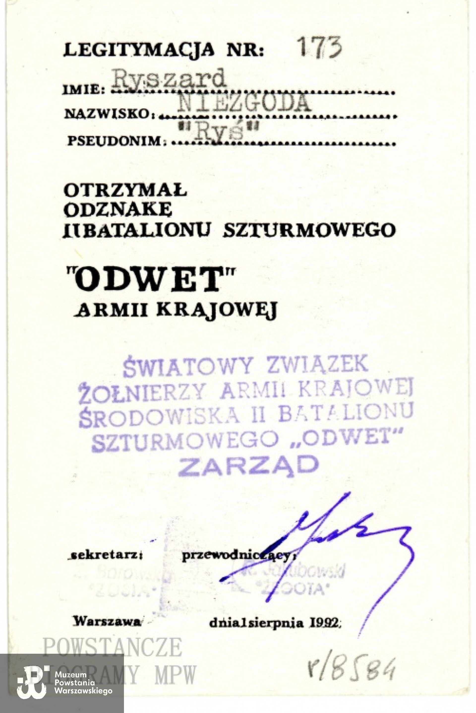 Ze zbiorów Muzeum Powstania Warszawskiego, sygn. P/8584
