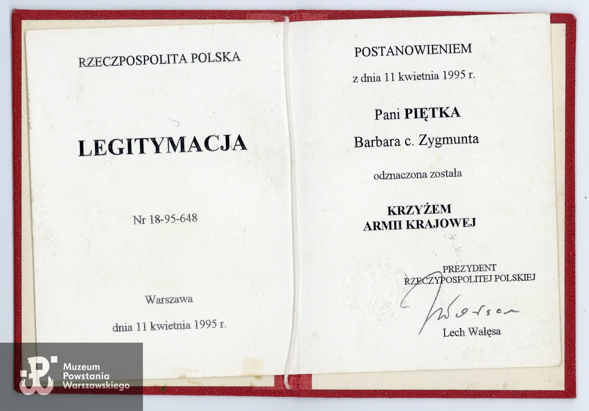 Dokument ze zbiorów rodzinnych p. Barbary Piętki