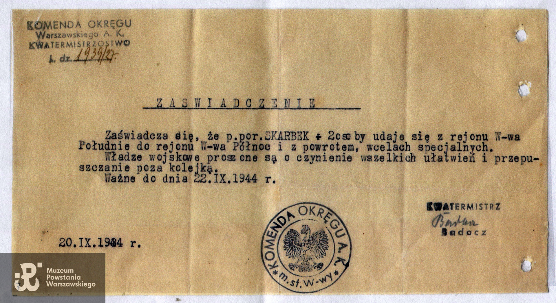 Dokument  ze zbiorów rodzinnych