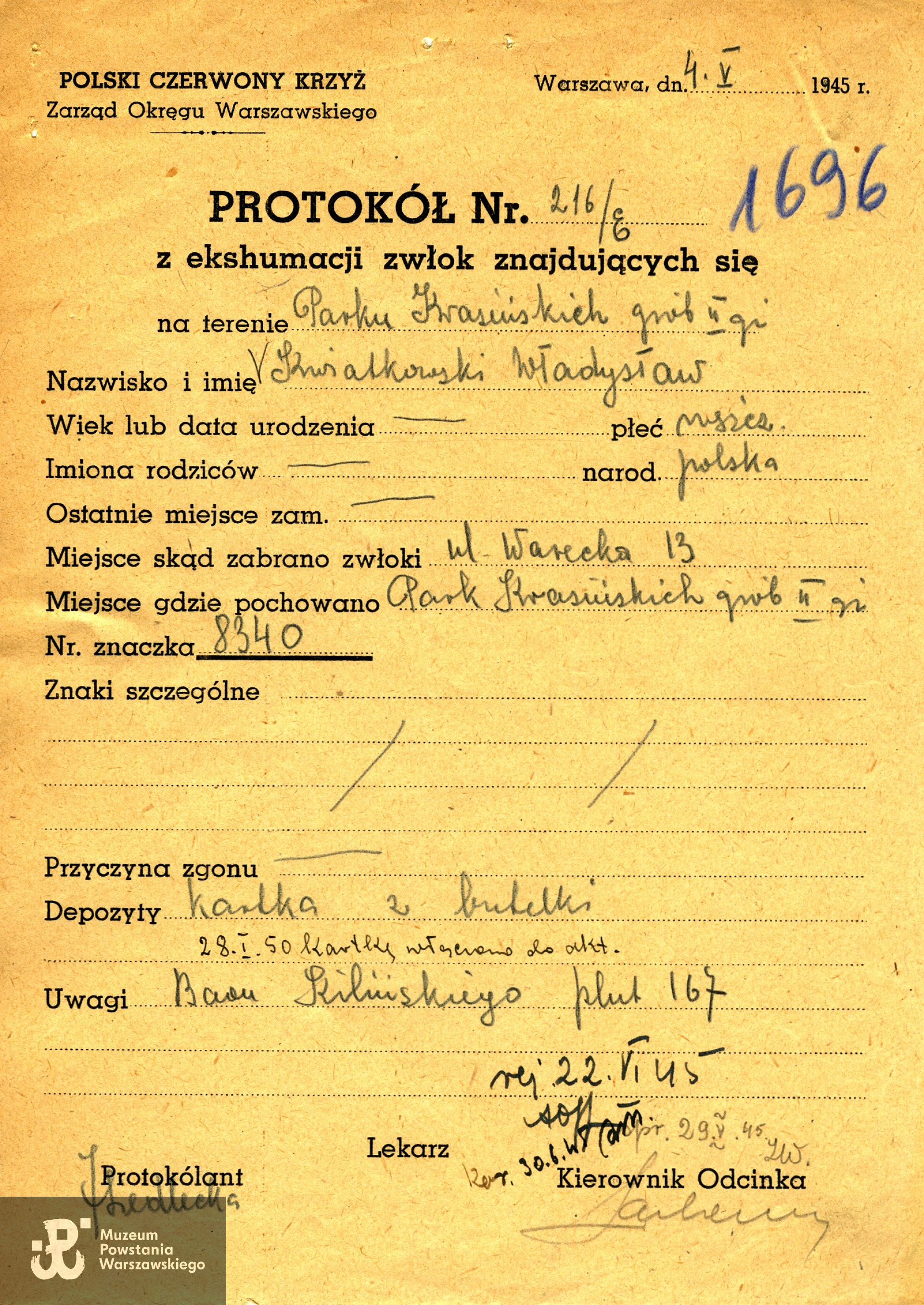 Protokół ekshumacyjny PCK